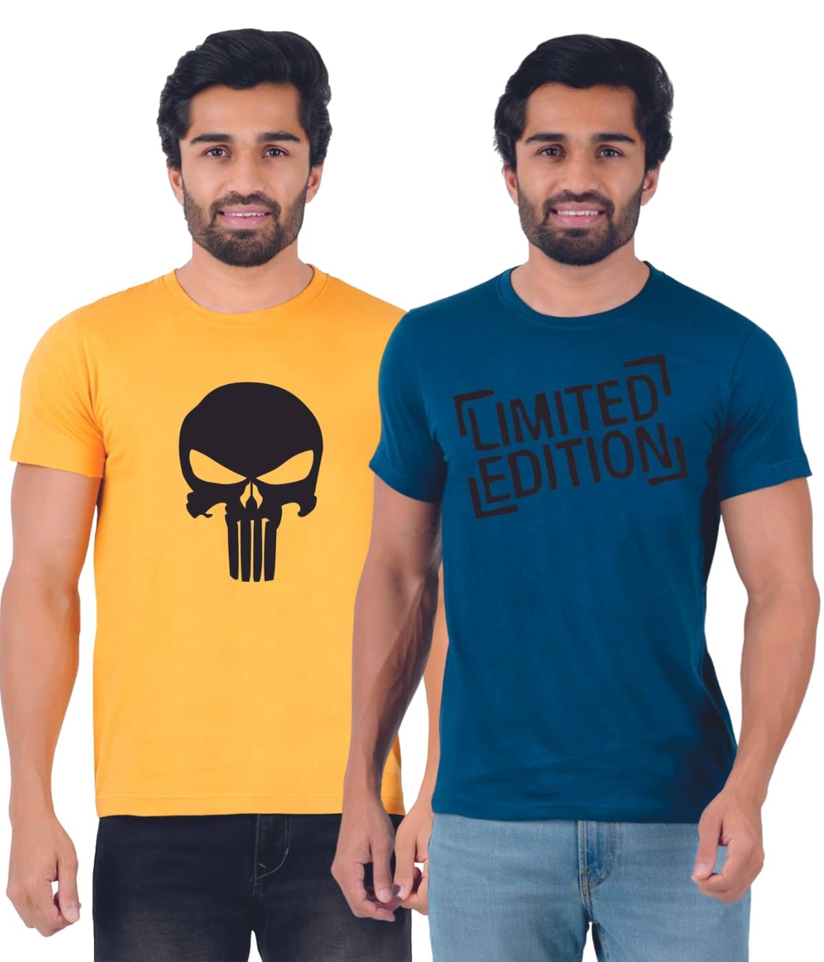 ferocious Pack of 2 Cotton Regular Fit Men's T-Shirt ( Yellow ) ferocious Pack of 2 Cotton Regular Fit Men's T-Shirt ( Yellow )