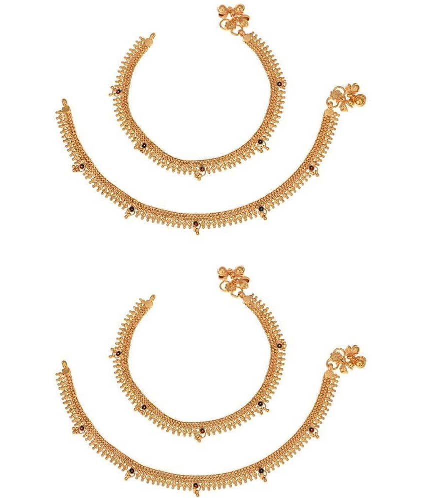 AanyaCentric - Gold Anklets ( Pack of 2 ) - Anklets | Buy online on ZillyBuy
