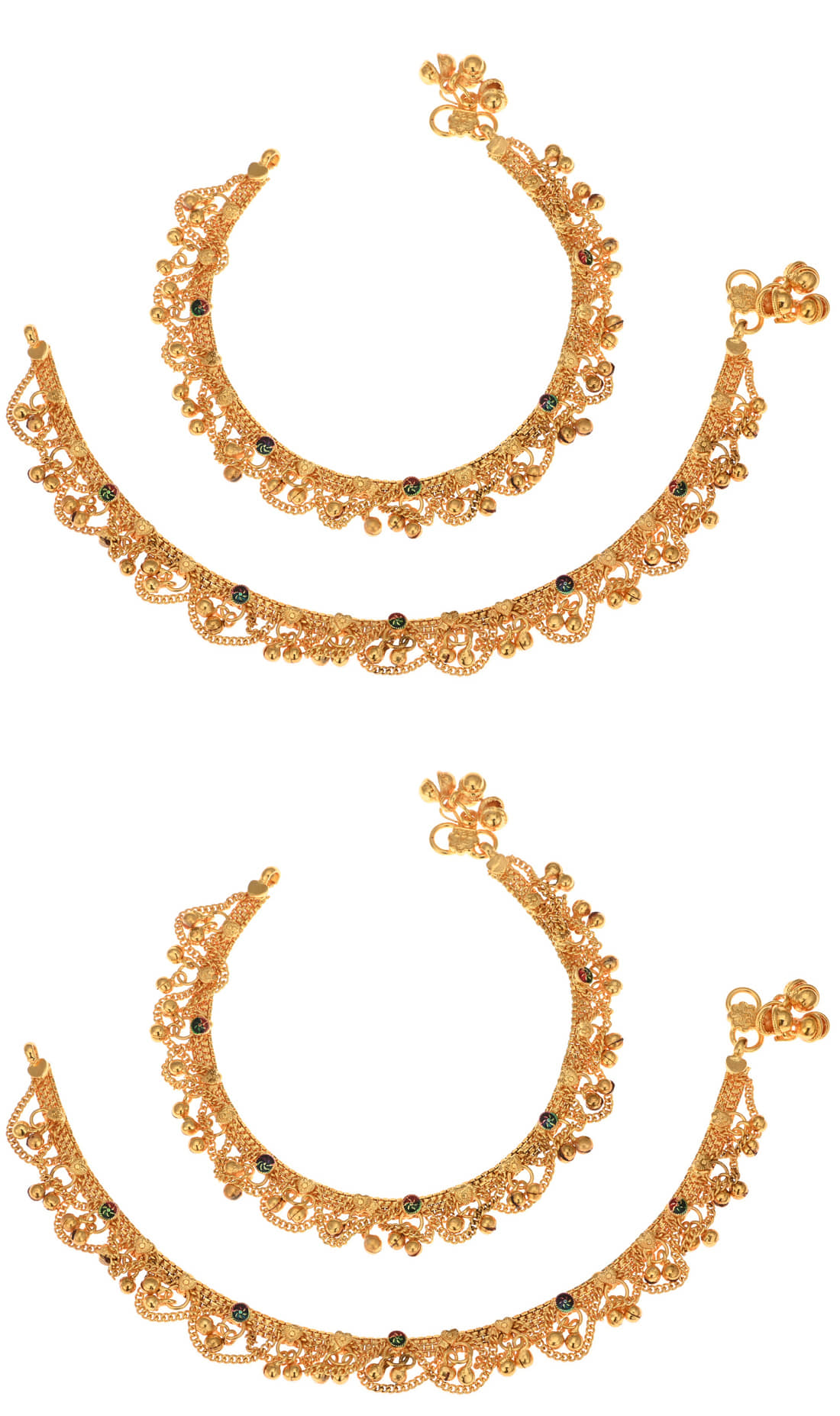 AanyaCentric - Gold Anklets ( Pack of 2 ) - Anklets | Buy online on ZillyBuy
