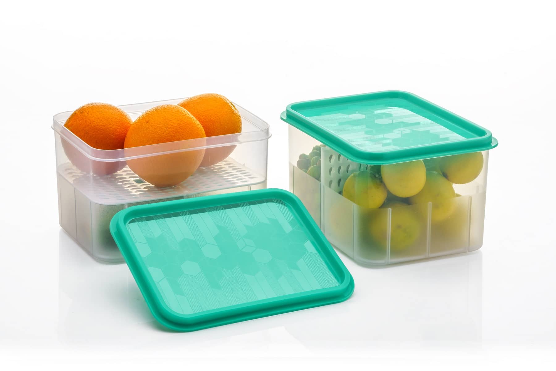 Analog kitchenware - Dal/Food/Vegetable Plastic Sea Green Utility Container ( Set of 2 )