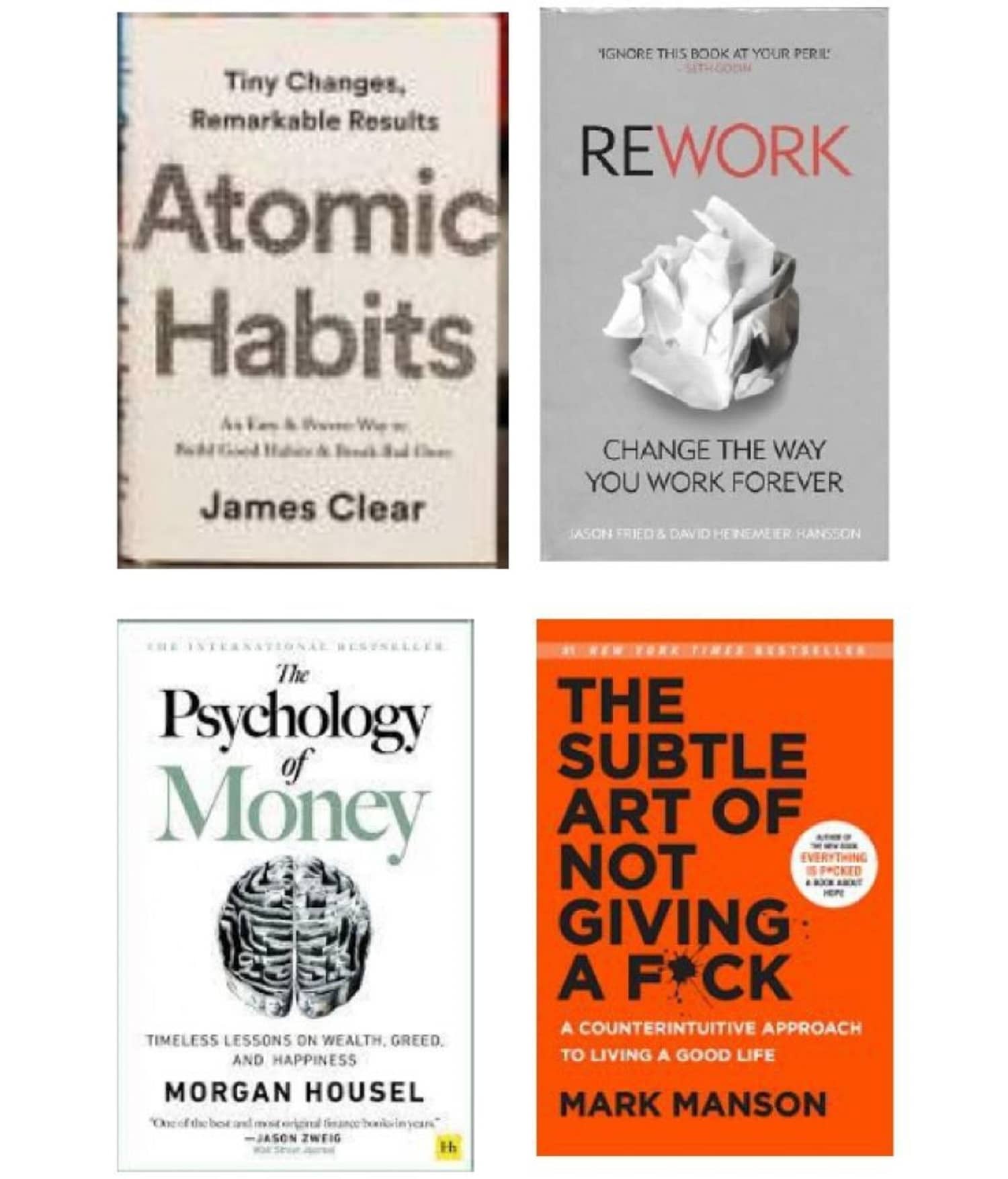 Atomic Habits + Rework + The Psychology Of Money + The Subtle Art - Stationery | Buy online on ZillyBuy
