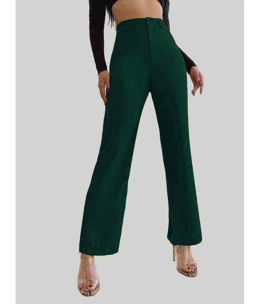     			CHALODIA - Green Cotton Blend Straight Women's Casual Pants ( Pack of 1 )