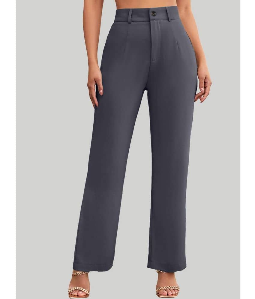 CHALODIA - Grey Cotton Blend Straight Women's Casual Pants ( Pack of 1 ) - Trousers | Buy online on ZillyBuy