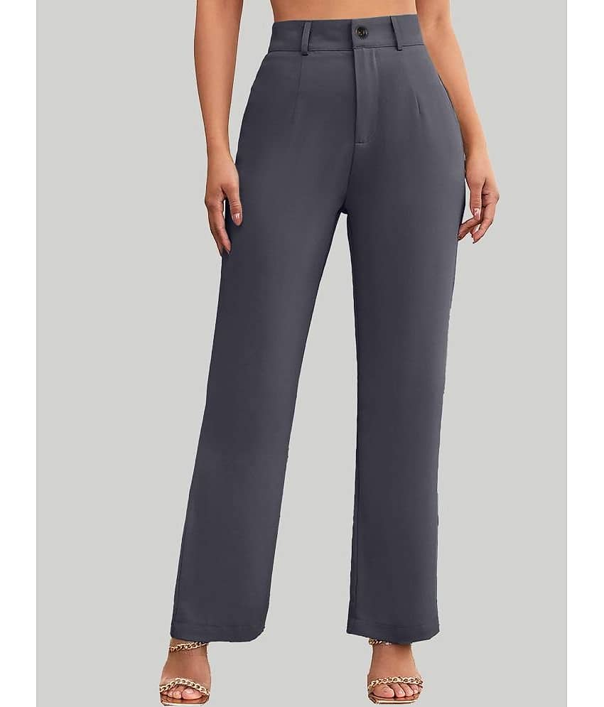 CHALODIA - Grey Cotton Blend Straight Women's Casual Pants ( Pack of 1 ) - Trousers | Buy online on ZillyBuy