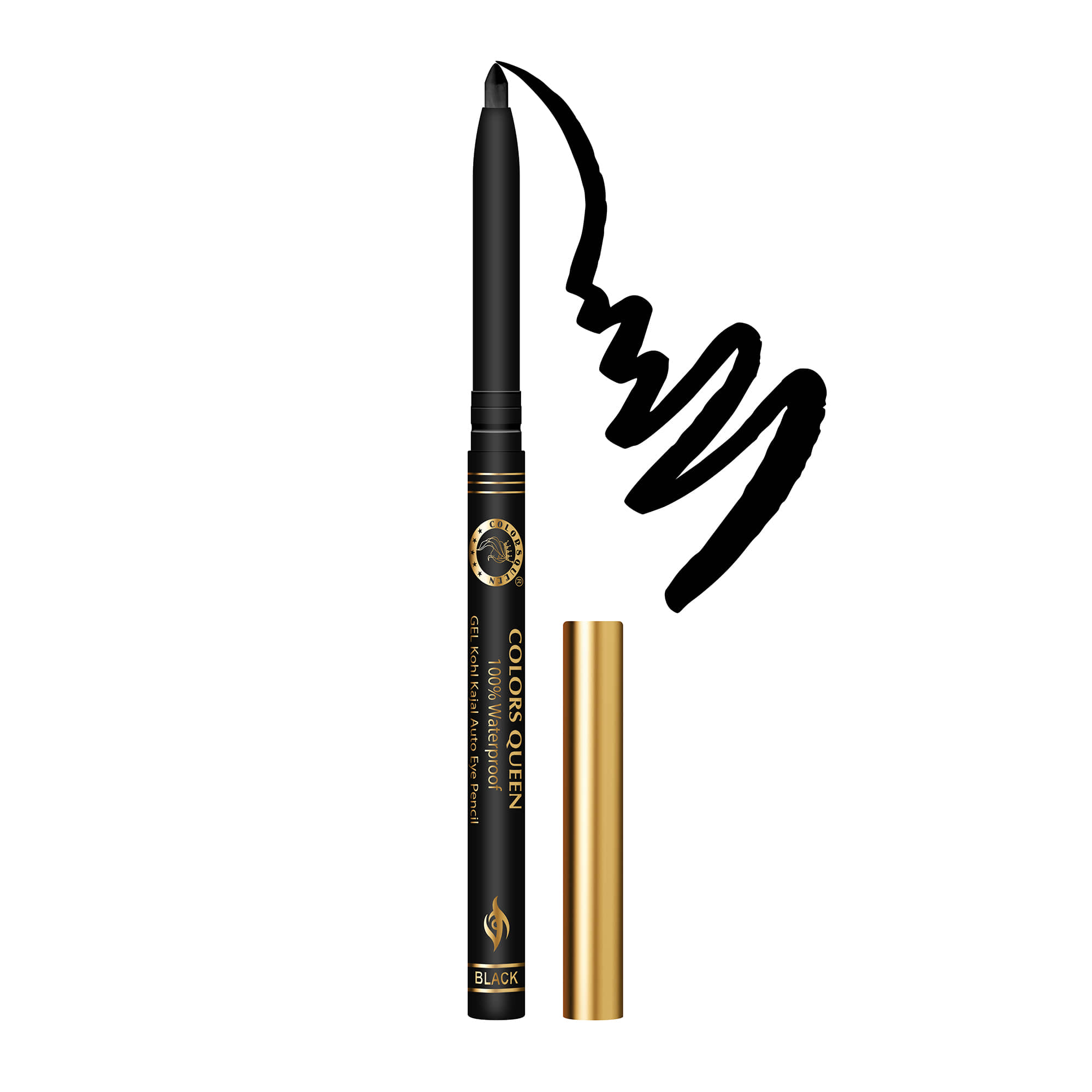 Colors Queen HD Auto Gel Kajal Long Lasting and Waterproof Black -Pack of 1 - Makeup - Eyes | Buy online on ZillyBuy