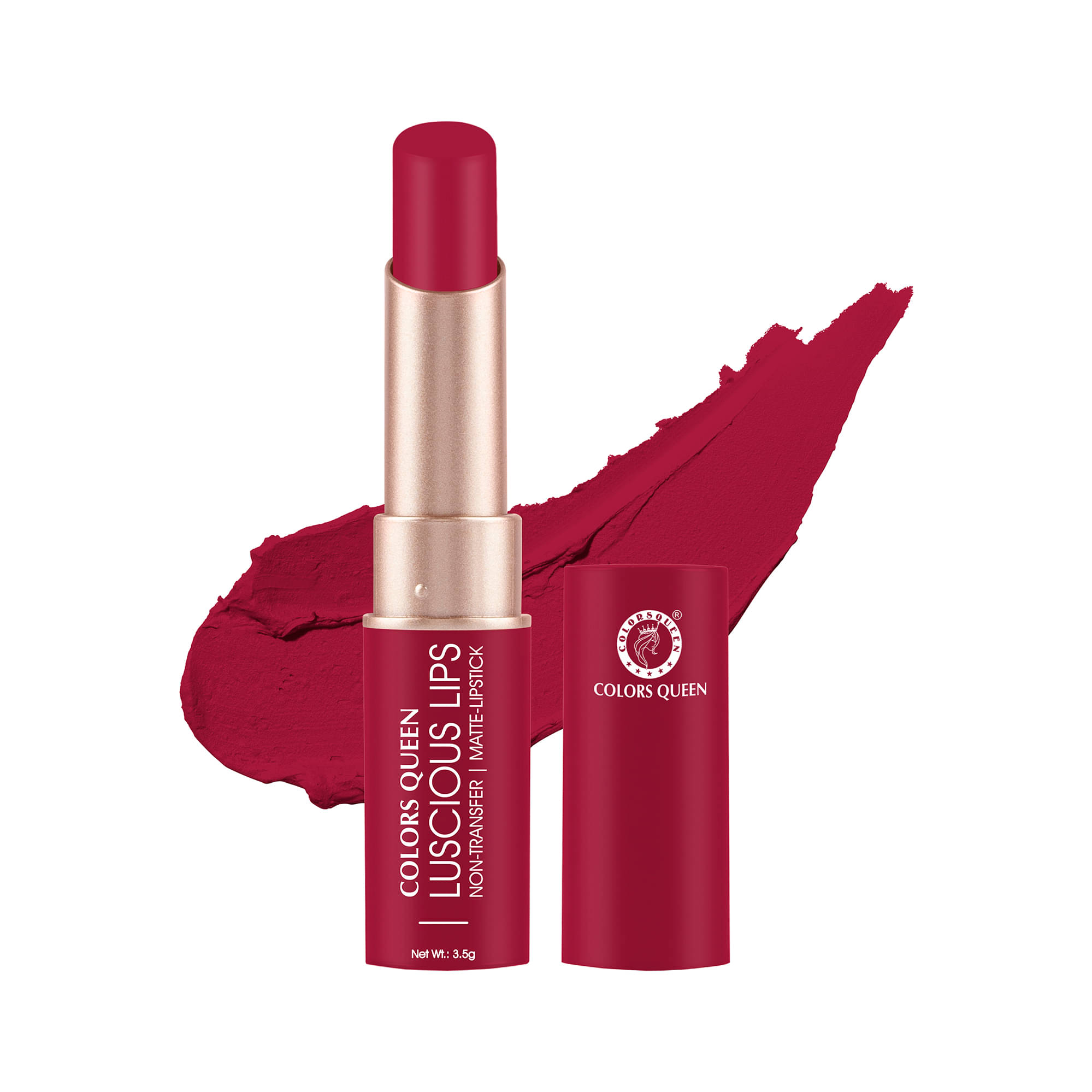     			Colors Queen Luscious Lips Non Transfer Creamy Matte Lipstick 3.5g, Chili Red (Shade - 11)