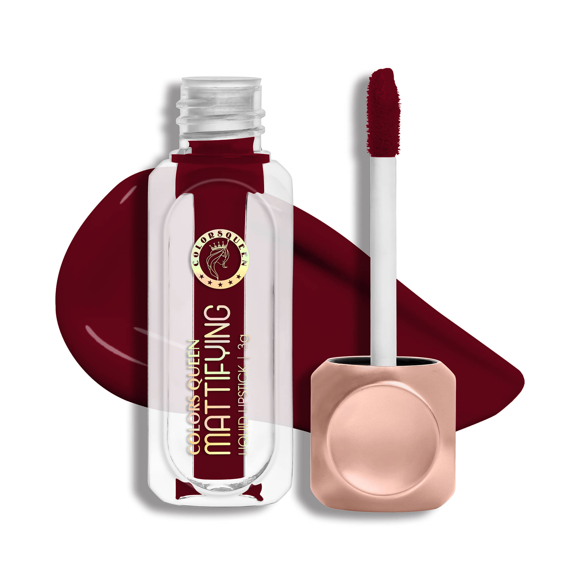     			Colors Queen Mattifying Non Transfer Liquid Lipstick 3g, Ruby Maroon (Shade - 13)