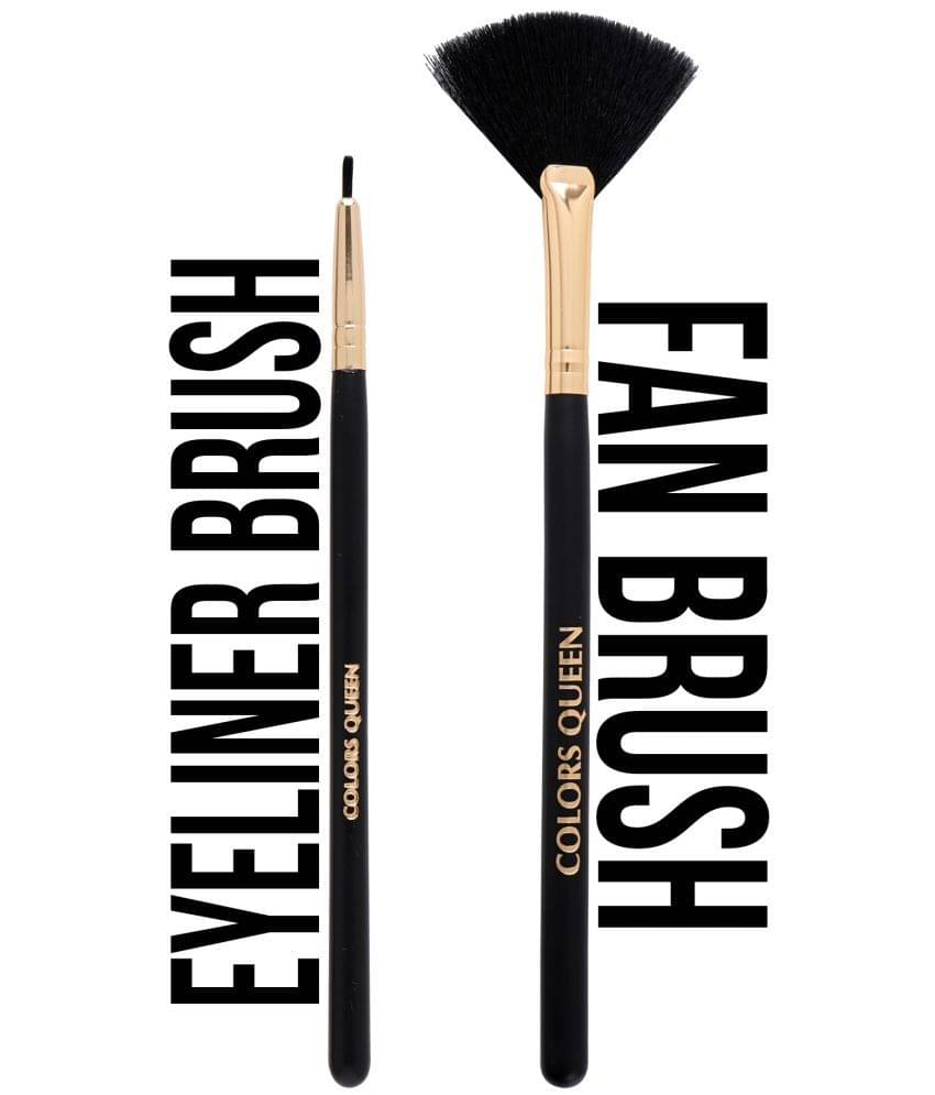 Colors Queen Eyeliner Brush Fan Powder Brush 2 Pcs 20 g Colors Queen Eyeliner Brush Fan Powder Brush 2 Pcs 20 g