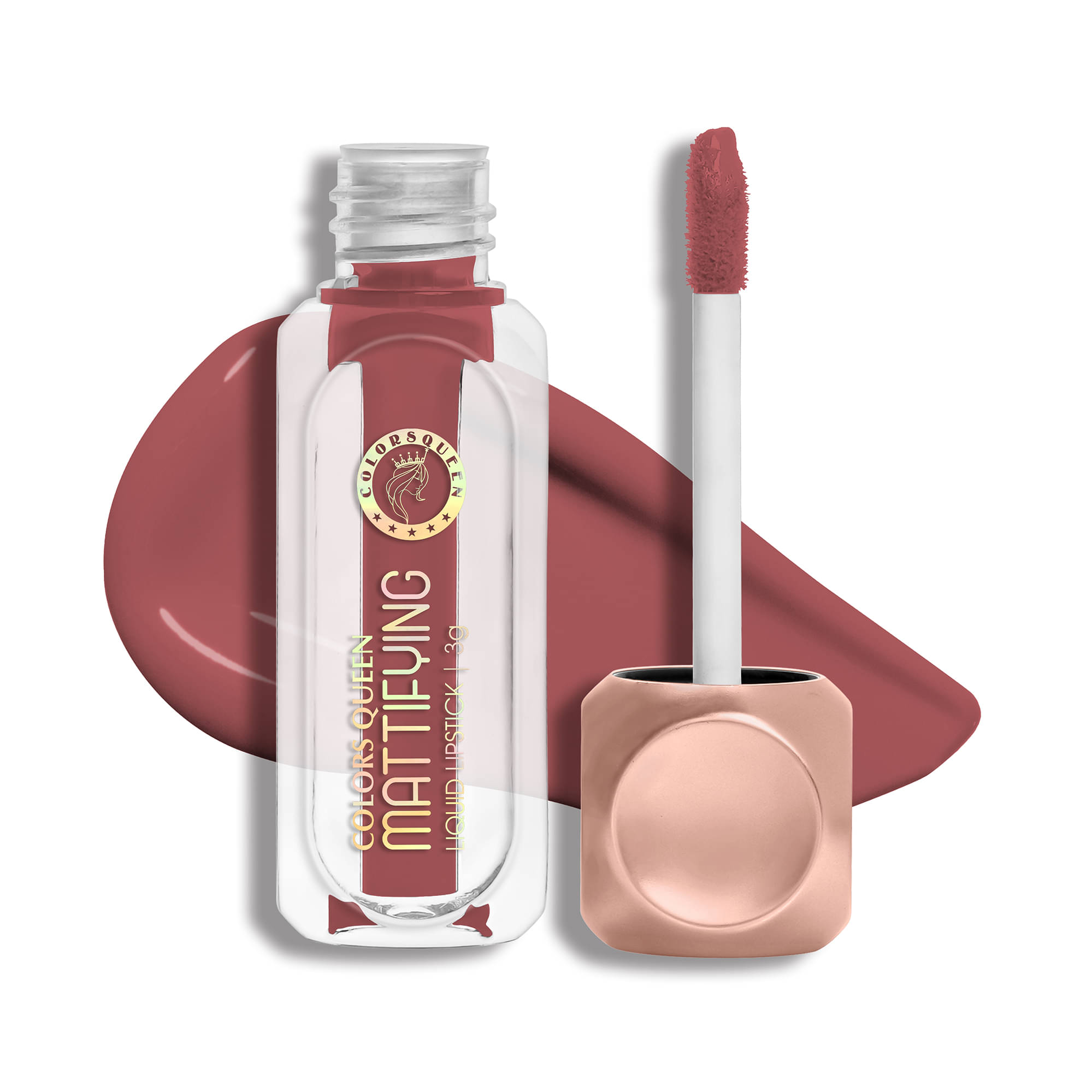     			Colors Queen Mattifying Non Transfer Liquid Lipstick 3g, Rose Wild (Shade - 05)