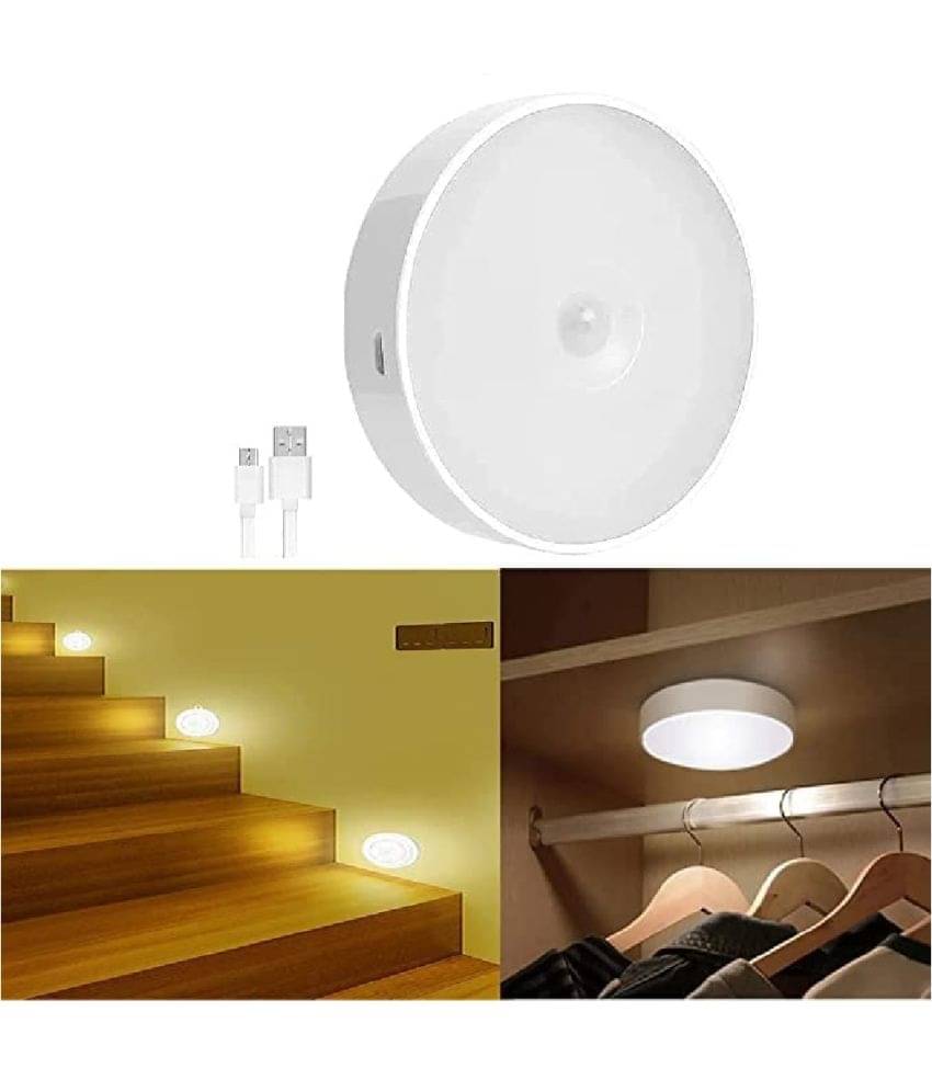     			Gatih Motion Sensor Light for Home with USB Charging Wireless Self Adhesive LED Magnetic Motion Activated Light Motion Sensor Rechargeable Light for Wardrobe Bedroom Stairs (1 Piece)