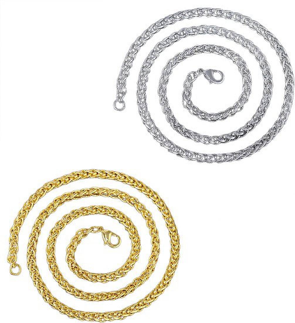     			HEER COLLECTION Silver Plated Chain ( Set of 2 )
