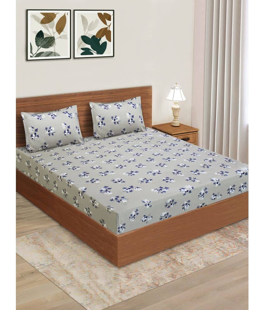 Home Candy Microfiber Double Bedsheet ( Gray )