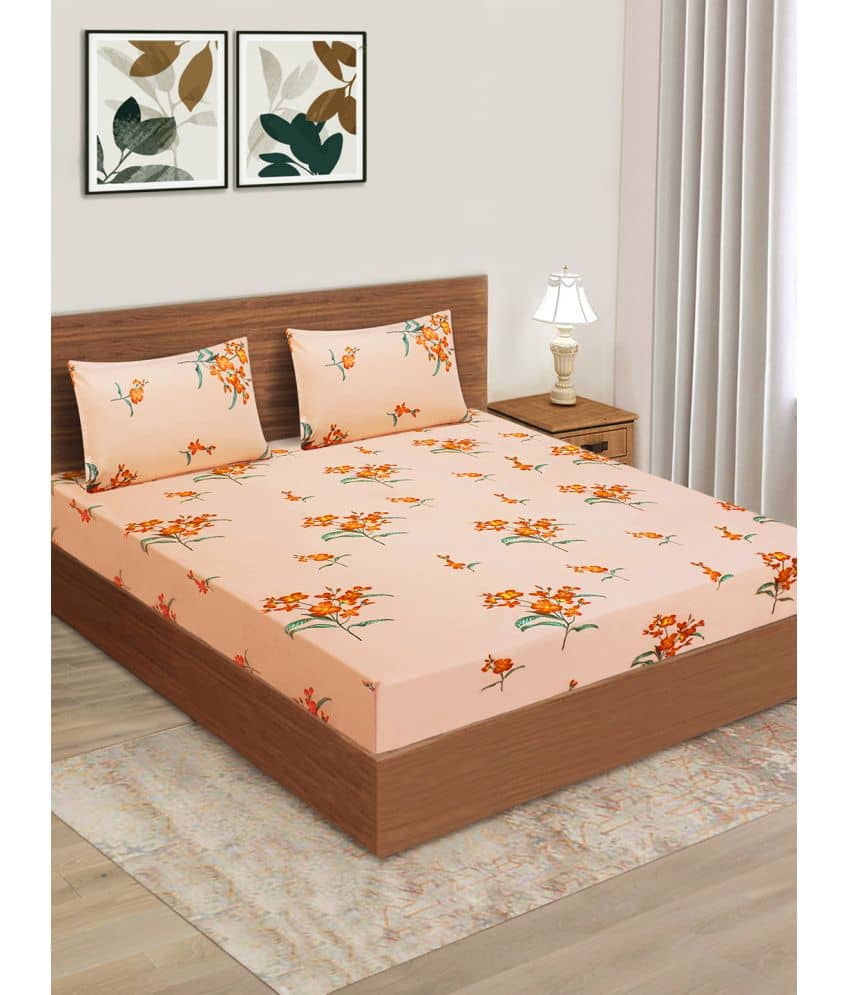 Home Candy Microfiber Double Bedsheet ( Peach )