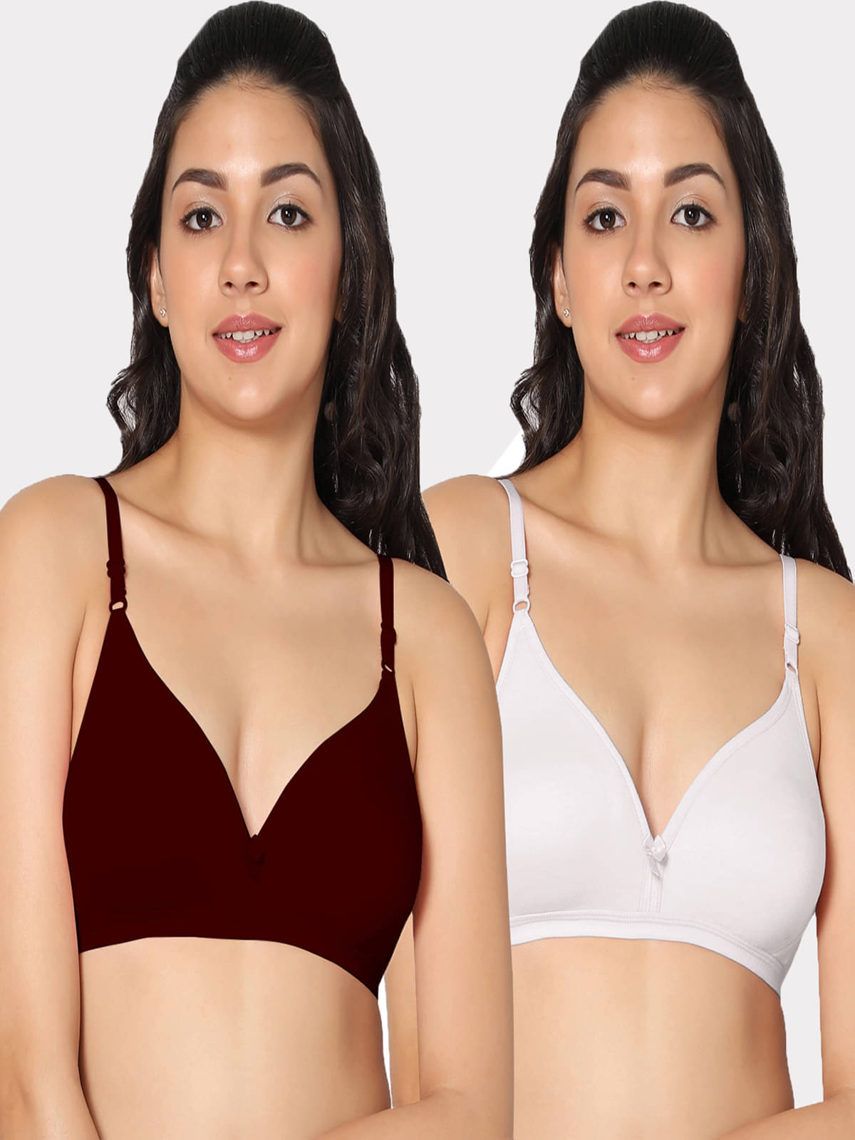     			IN CARE LINGERIE Pack of 2 Cotton Non Padded Women's T-Shirt Bra ( Multicolor )