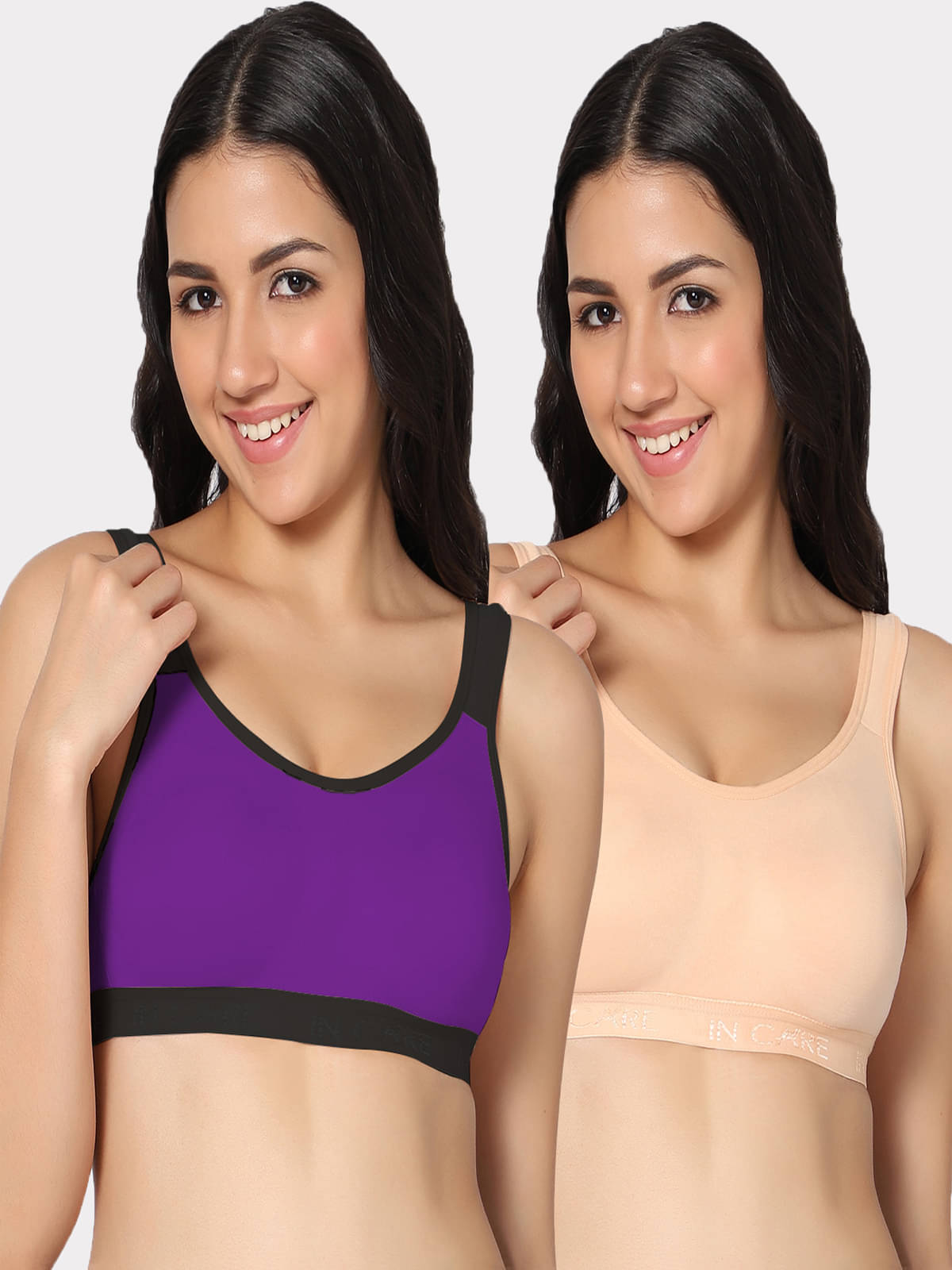 IN CARE LINGERIE - Multicolor Cotton Non Padded Women's T-Shirt Bra ( Pack of 2 )     			IN CARE LINGERIE - Multicolor Cotton Non Padded Women's T-Shirt Bra ( Pack of 2 )