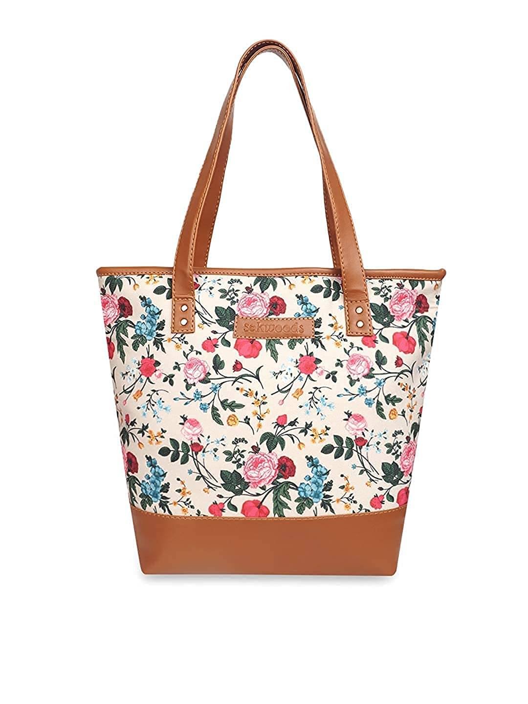     			Lychee Bags Tote Bag Canvas Set of 1 ( Beige )