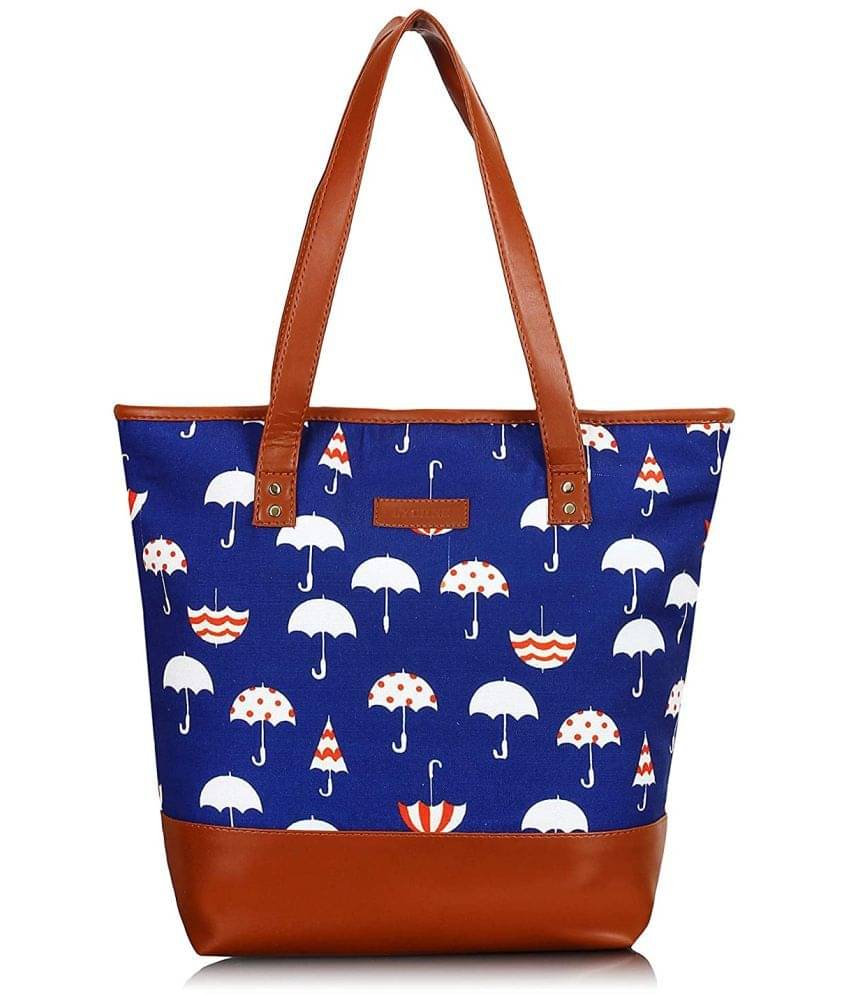     			Lychee Bags Shoulder Bag Canvas Set of 1 ( Blue )