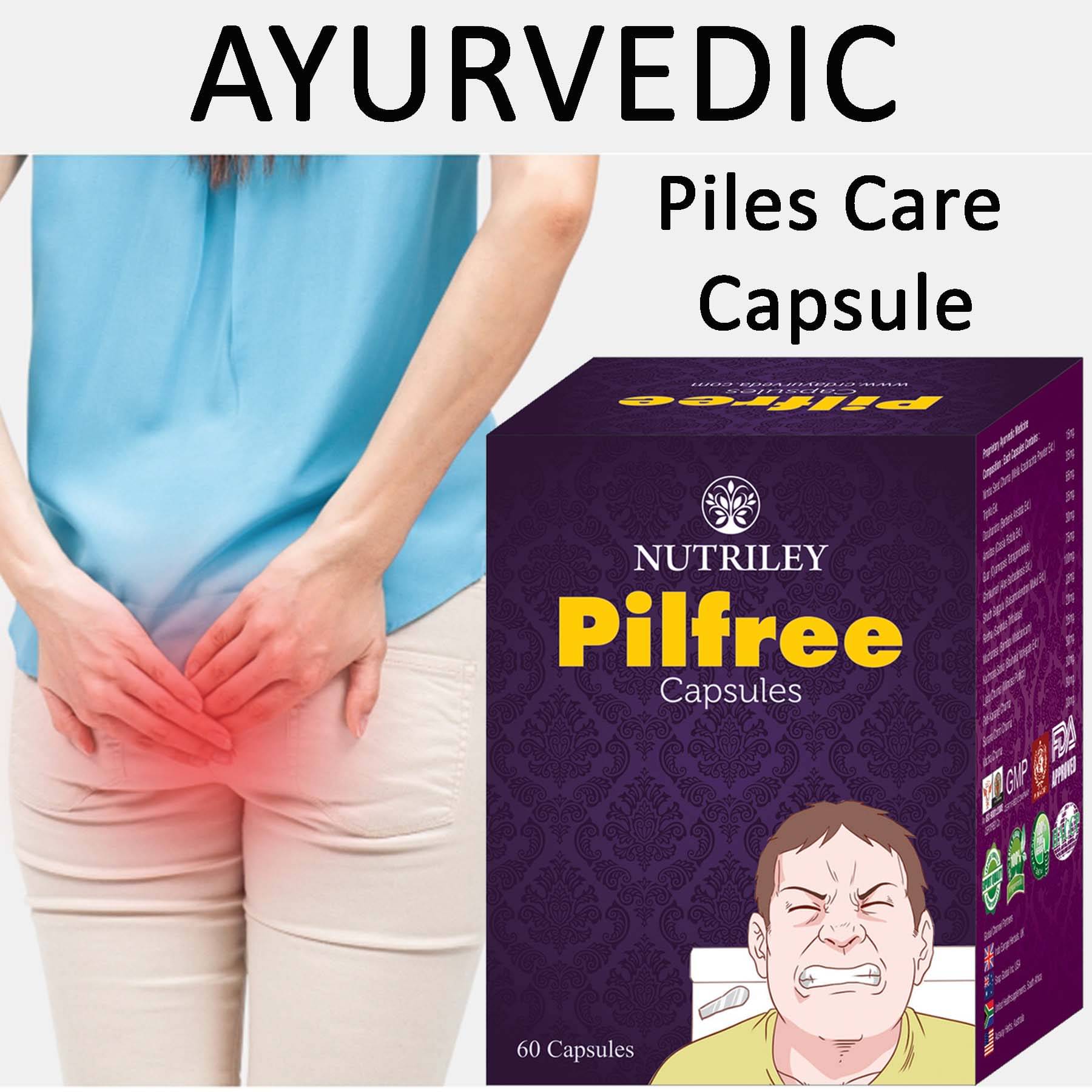 Nutriley Pilfree Piles Care Capsules, haemorrhoids, removes constipation, 60 Capsules Nutriley Pilfree Piles Care Capsules, haemorrhoids, removes constipation, 60 Capsules