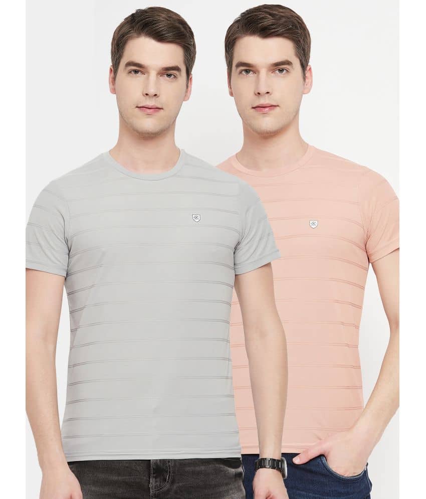 OGEN Pack of 2 Cotton Blend Regular Fit Men's T-Shirt ( Grey )
