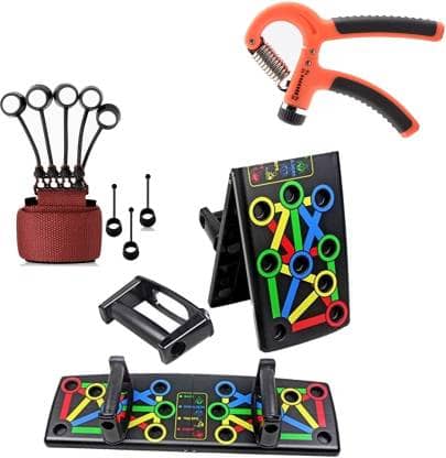Oddish Push Up Board System, 15 in 1 AND HAND GRIP AND FINGER GRIPPER COMBO PACK Fitness Accessory Kit  - Sports and Fitness Equipment | Buy online on ZillyBuy