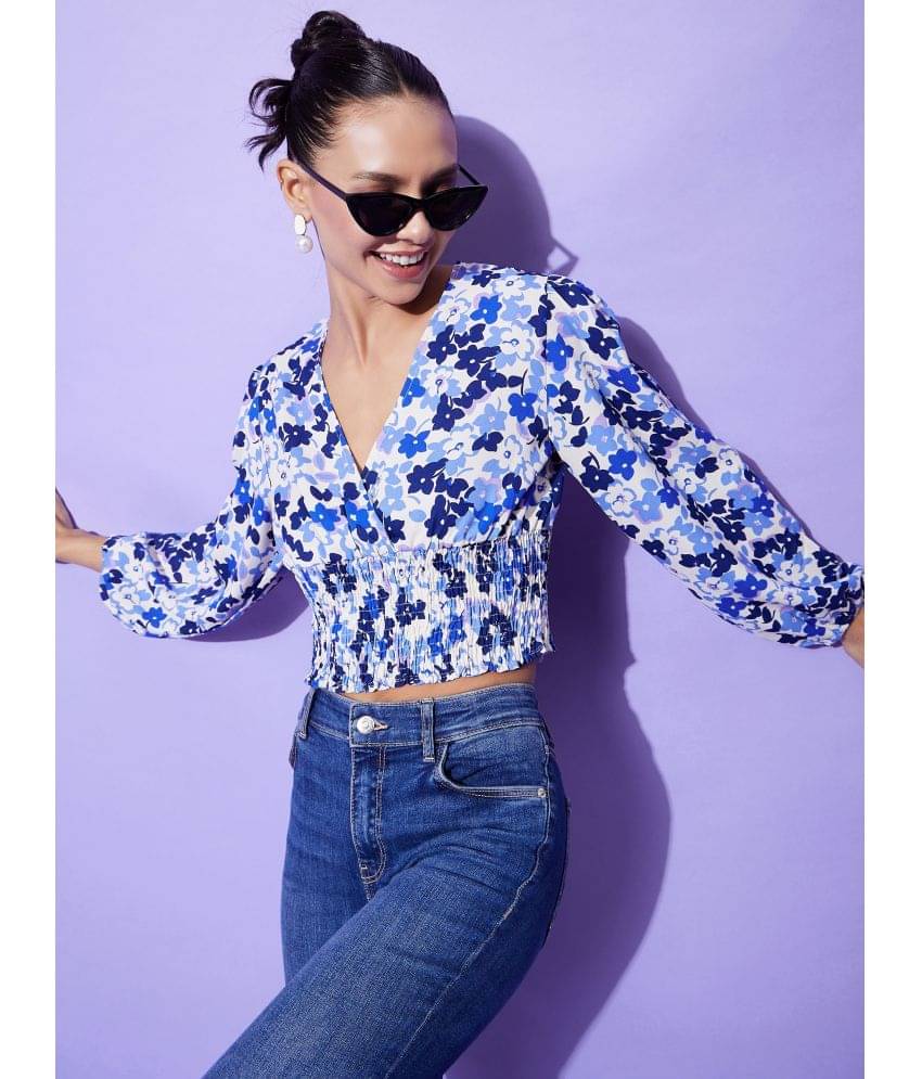     			StyleStone Women's Polyester Crop Top ( Blue )