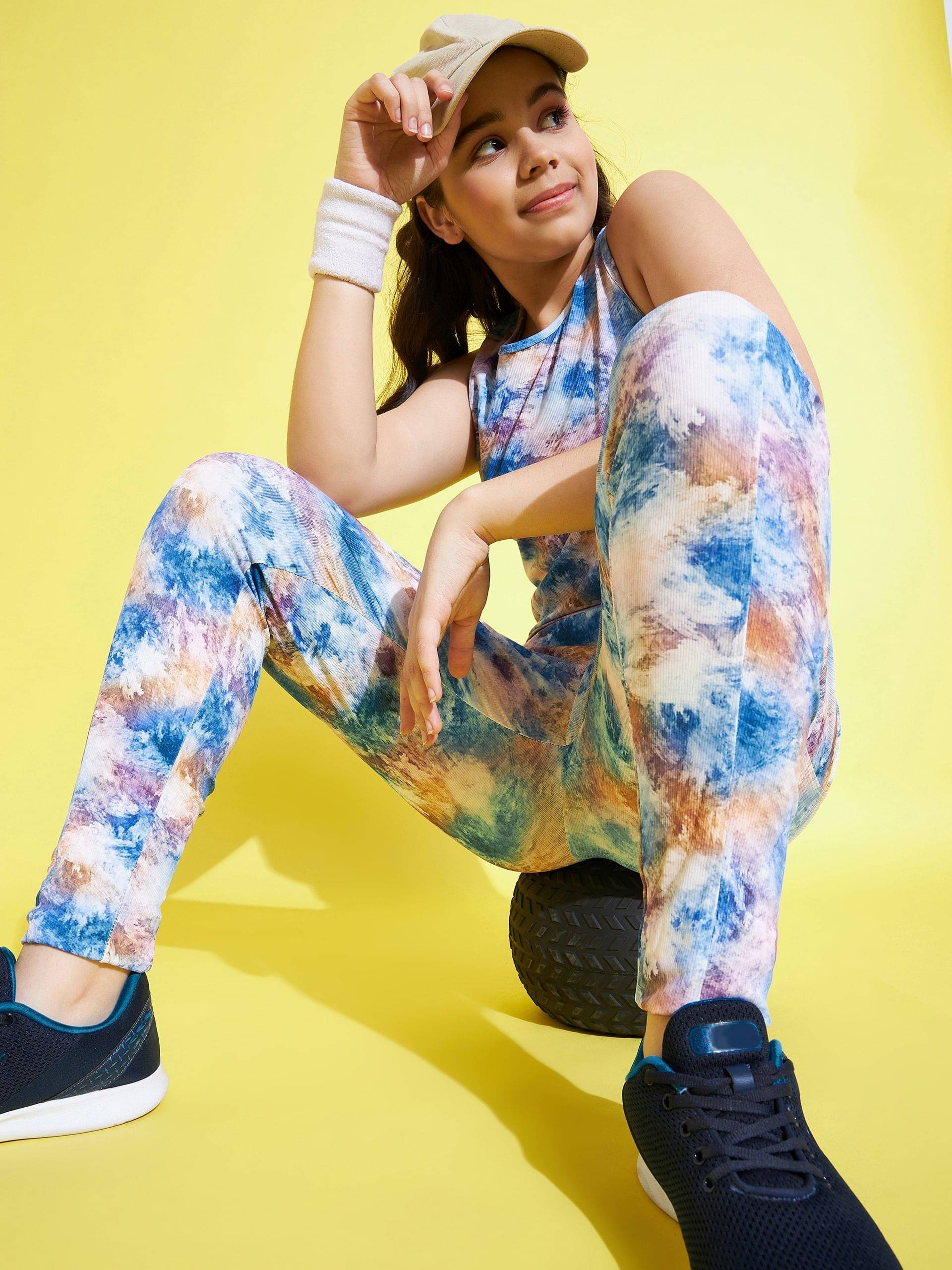     			StyleStone Single Girls Polyester Tracksuit For ( Blue & White )