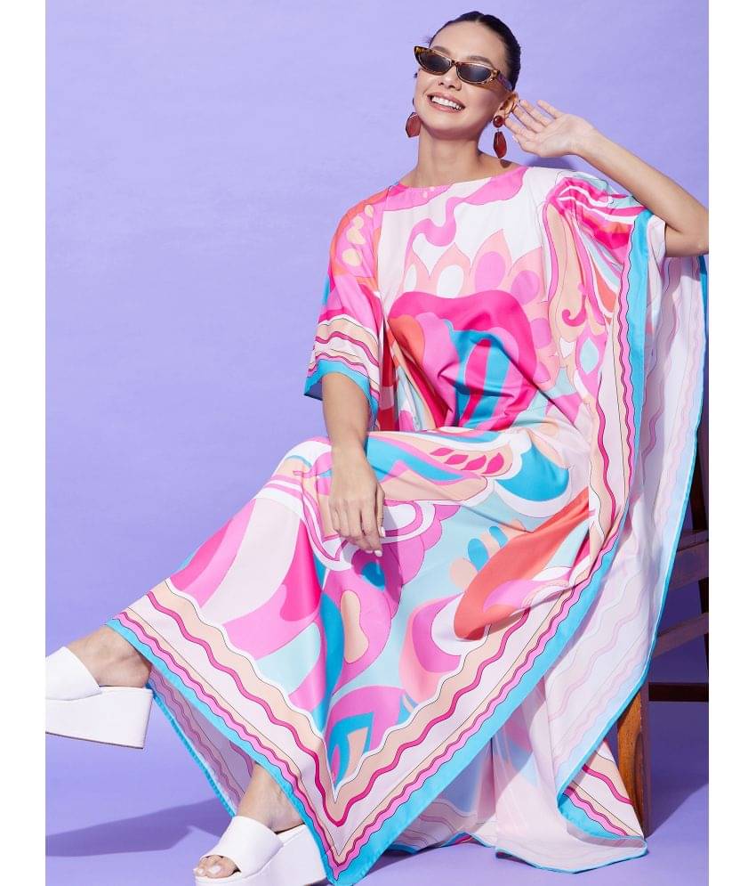 StyleStone - Multi Color Satin Women's Kaftan ( Pack of 1 ) StyleStone - Multi Color Satin Women's Kaftan ( Pack of 1 )