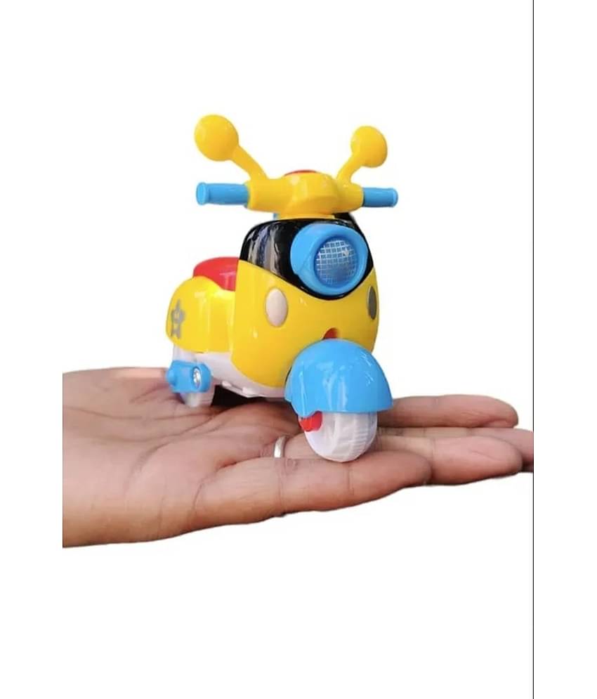 Tzoo Mini Scooter Kids Toys Toddlers Baby Boys Girls Adults Seat Model Toys Steering Wheel Car Toy Track, Mini Motorcycle Toy Pull Back ( Multi Color )