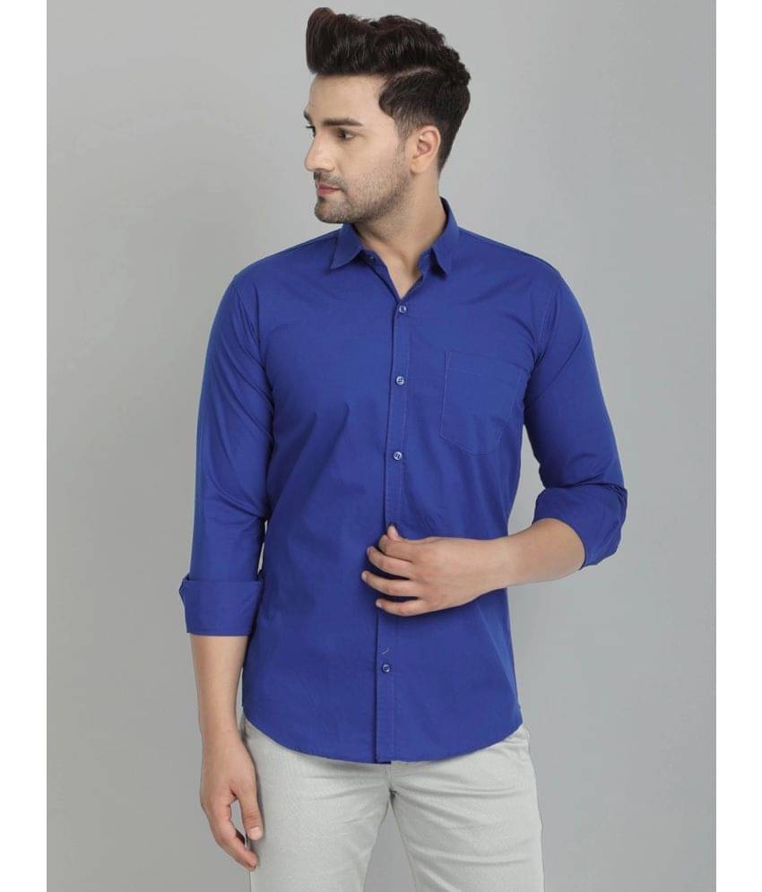 VERTUSY - Blue 100% Cotton Regular Fit Men's Casual Shirt ( Pack of 1 ) VERTUSY - Blue 100% Cotton Regular Fit Men's Casual Shirt ( Pack of 1 )