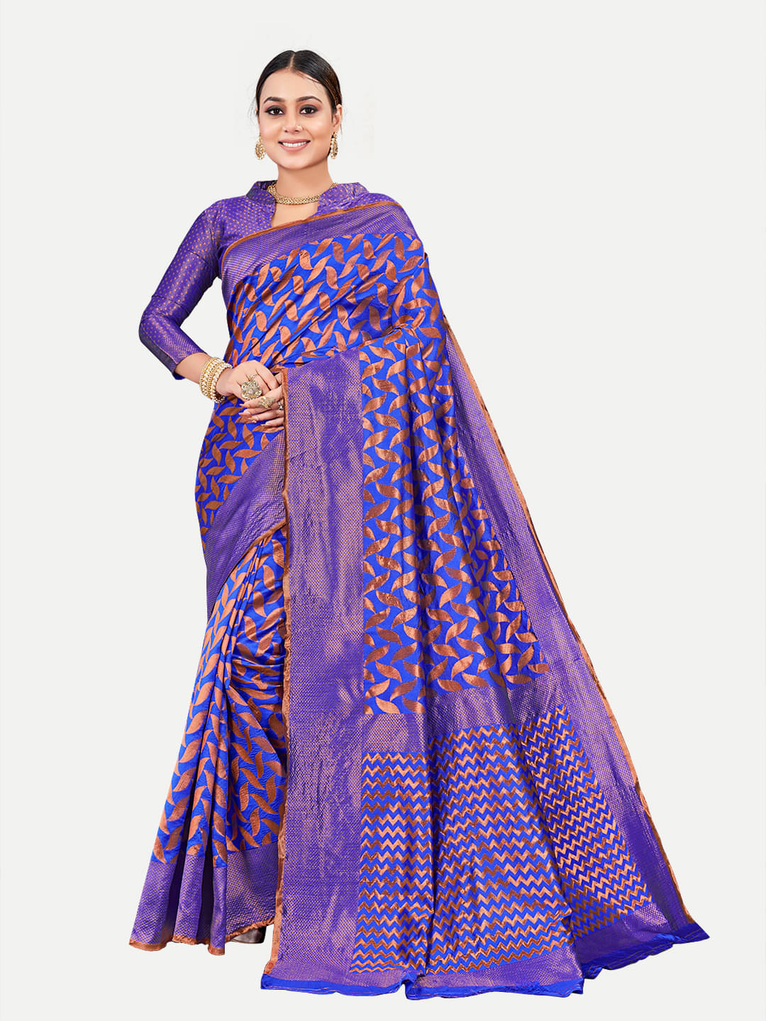 tavas Georgette Woven Saree With Unstitched Blouse Piece ( Blue ) tavas Georgette Woven Saree With Unstitched Blouse Piece ( Blue )