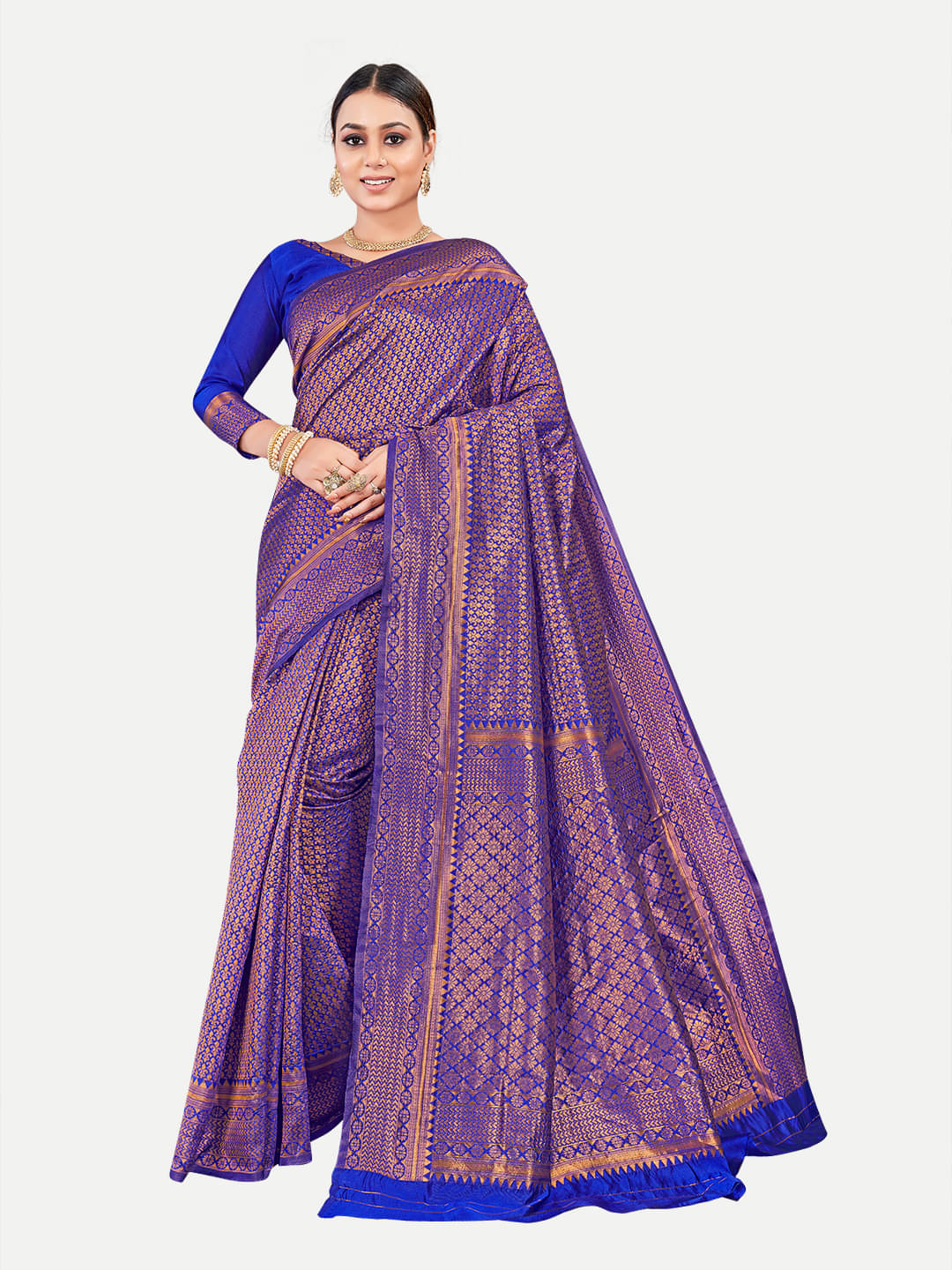 tavas Georgette Woven Saree With Unstitched Blouse Piece ( Blue ) tavas Georgette Woven Saree With Unstitched Blouse Piece ( Blue )