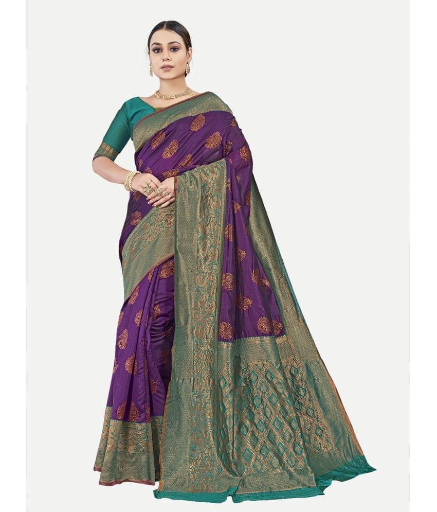     			tavas Georgette Woven Saree With Unstitched Blouse Piece ( Magenta )