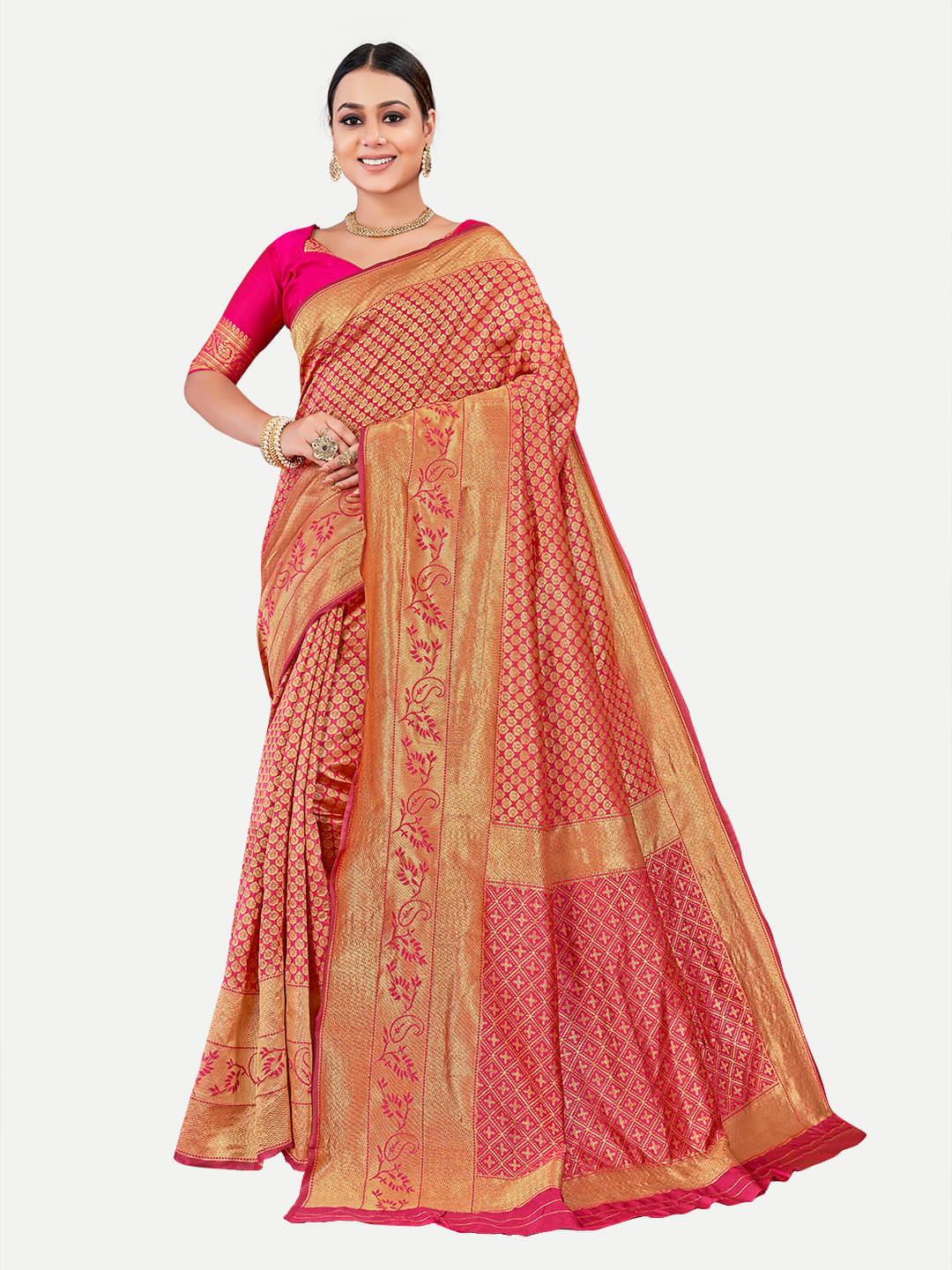 tavas Georgette Embellished Saree With Unstitched Blouse Piece ( Pink ) tavas Georgette Embellished Saree With Unstitched Blouse Piece ( Pink )