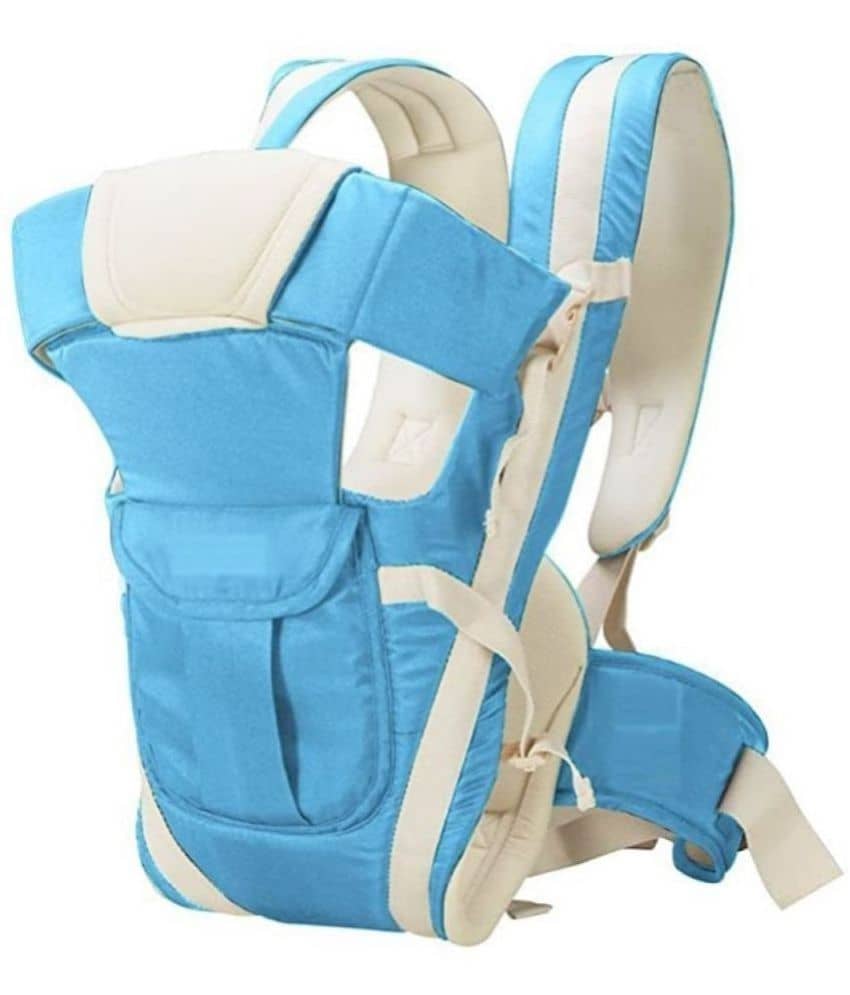 AURAPURO baby Carrier | Adjustable Hands-Free 4 in 1 Position With Head Support baby AURAPURO Baby Carrier Bag/Adjustable Hands Free 4 in 1 Baby/Baby sefty Belt/Child Safety Strip/Baby Sling Carrier Bag/Baby Back Carrier Bag (Light Blue))