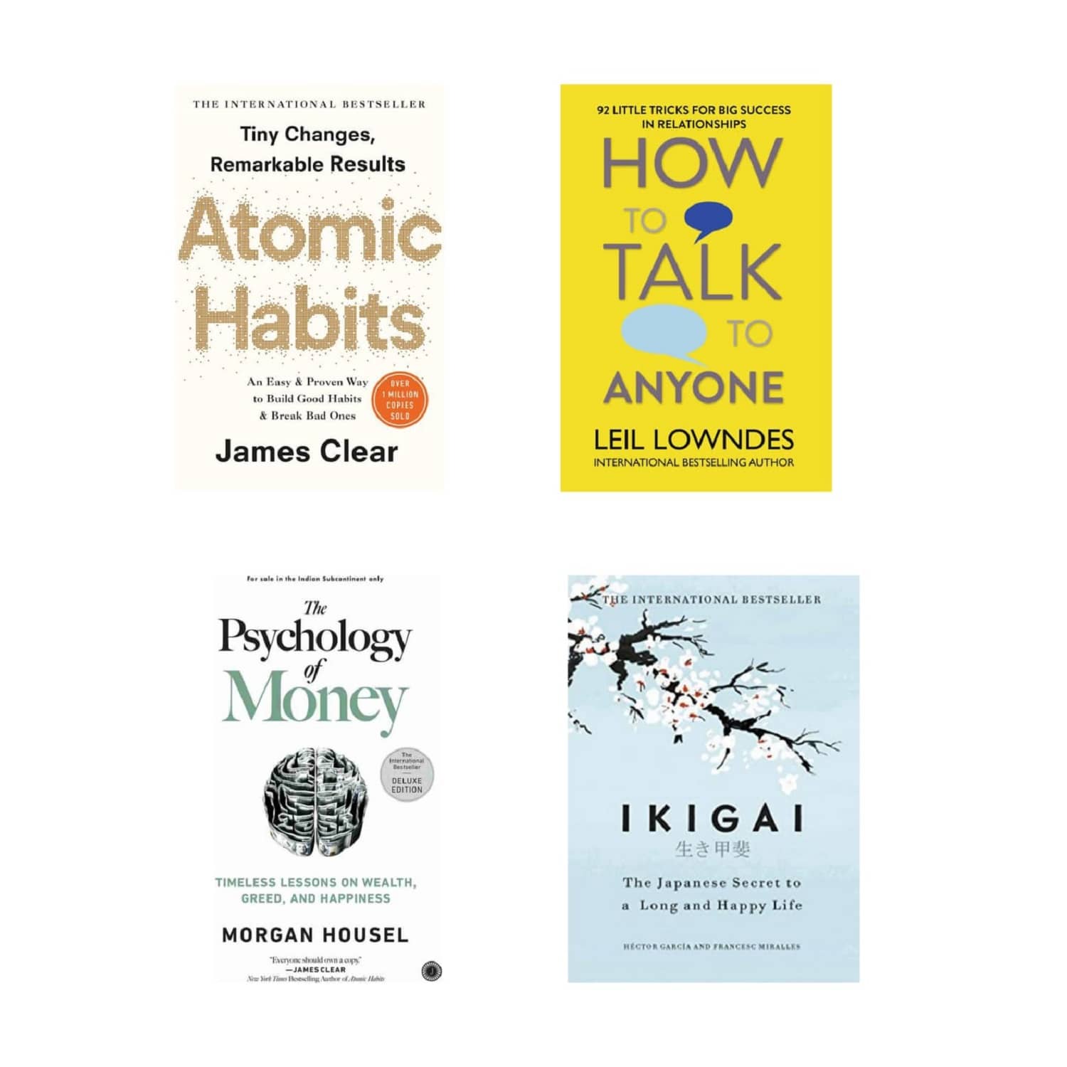 Atomic Habits + The Psychology of Money + Ikigai + How to Talk to Anyone - Stationery | Buy online on ZillyBuy