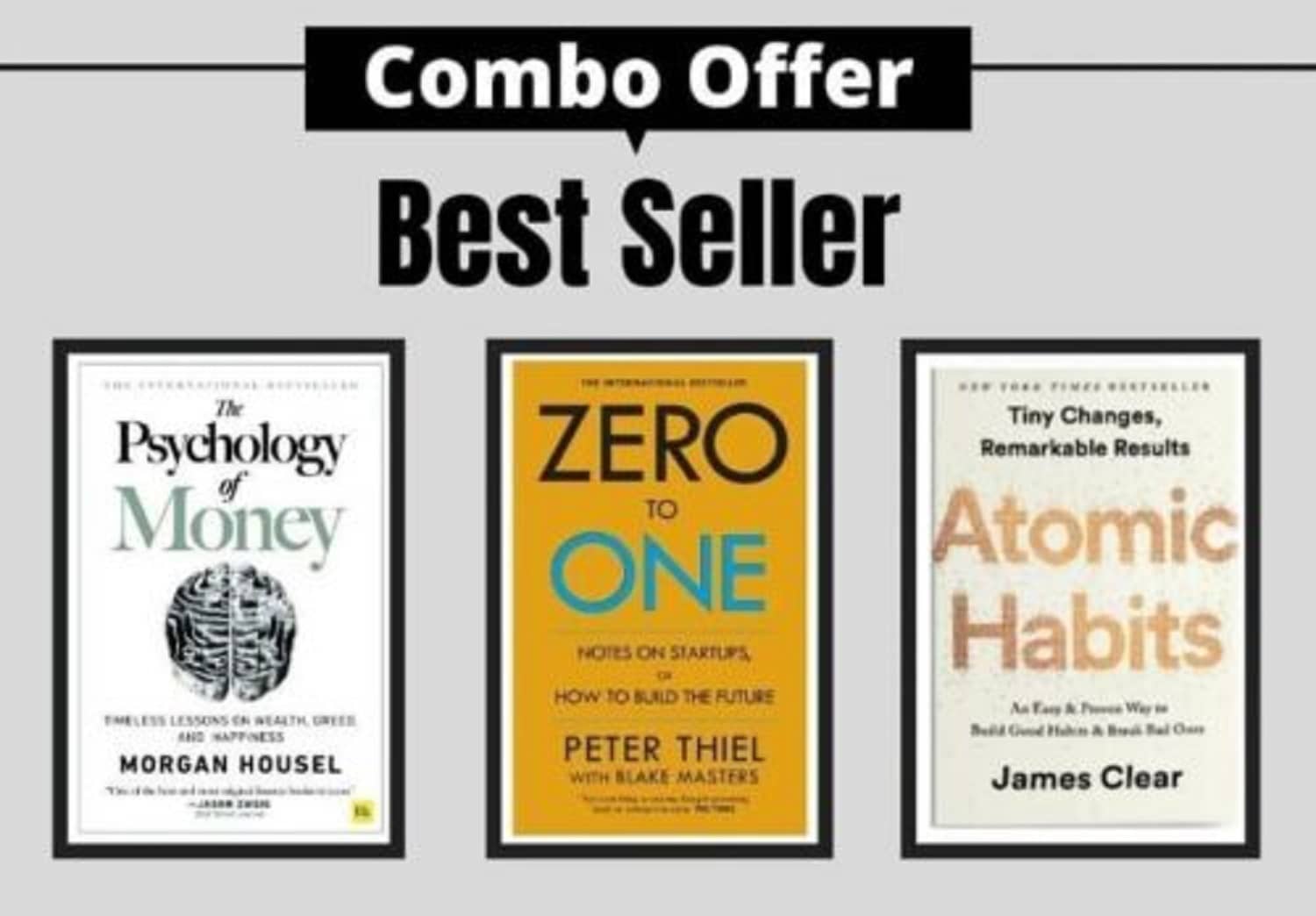 Atomic Habits + Zero To One + Psychology Of Money - Stationery | Buy online on ZillyBuy