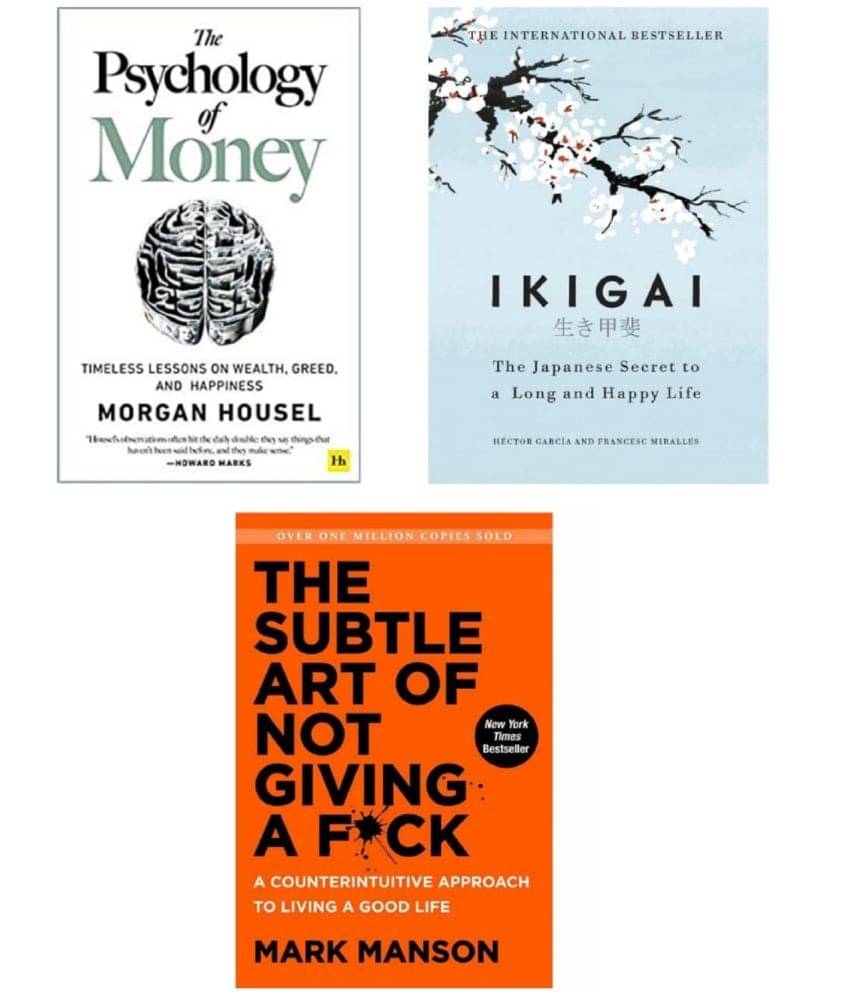 ( Combo Of 3 Pack ) Psychology of money + Ikigai + The subtle art Paperback , English , Book ( Combo Of 3 Pack ) Psychology of money + Ikigai + The subtle art Paperback , English , Book