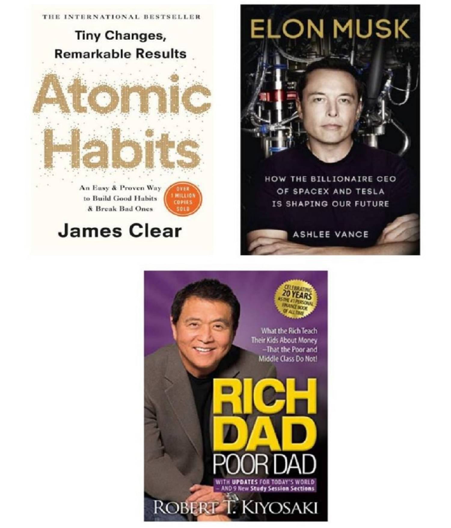( Combo of 3 books ) Atomic habit & Elon Musk & Rich Dad Poor Dad (English) - Paperback ( Combo of 3 books ) Atomic habit & Elon Musk & Rich Dad Poor Dad (English) - Paperback