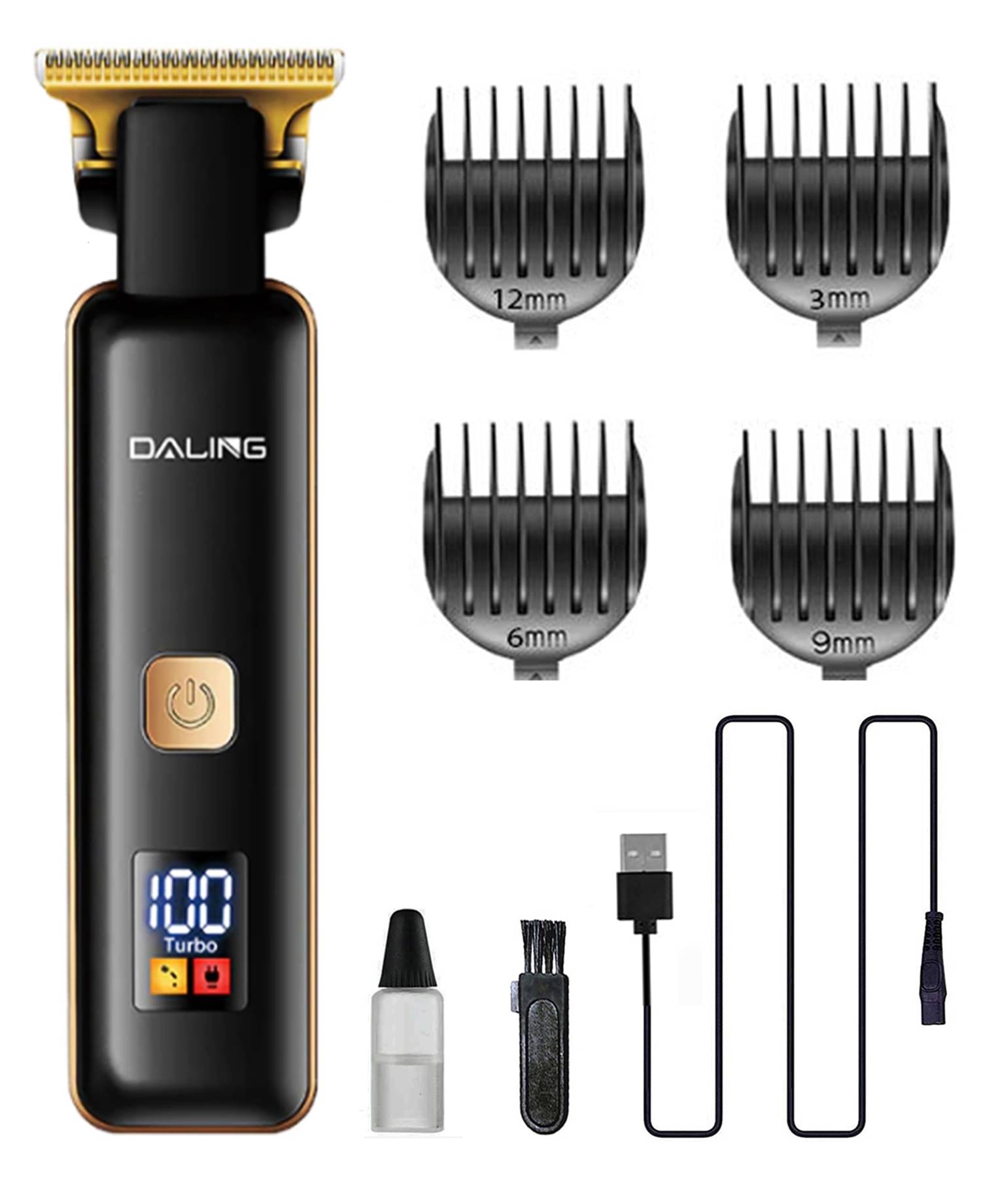     			Daling - LED DISPLAY Black Cordless Beard Trimmer With 60 Runtime
