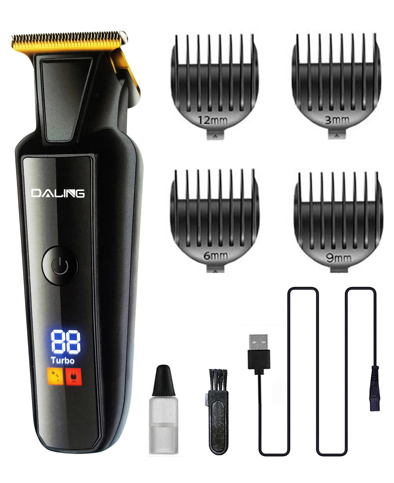     			Daling - LED SCREEN Black Cordless Beard Trimmer With 60 Runtime