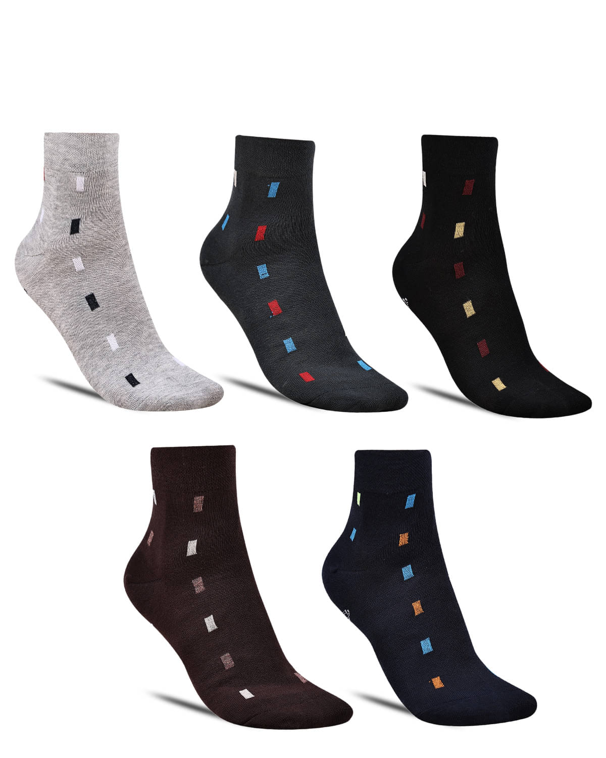     			Dollar Socks - Cotton Men's Self Design Multicolor Mid Length Socks ( Pack of 5 )