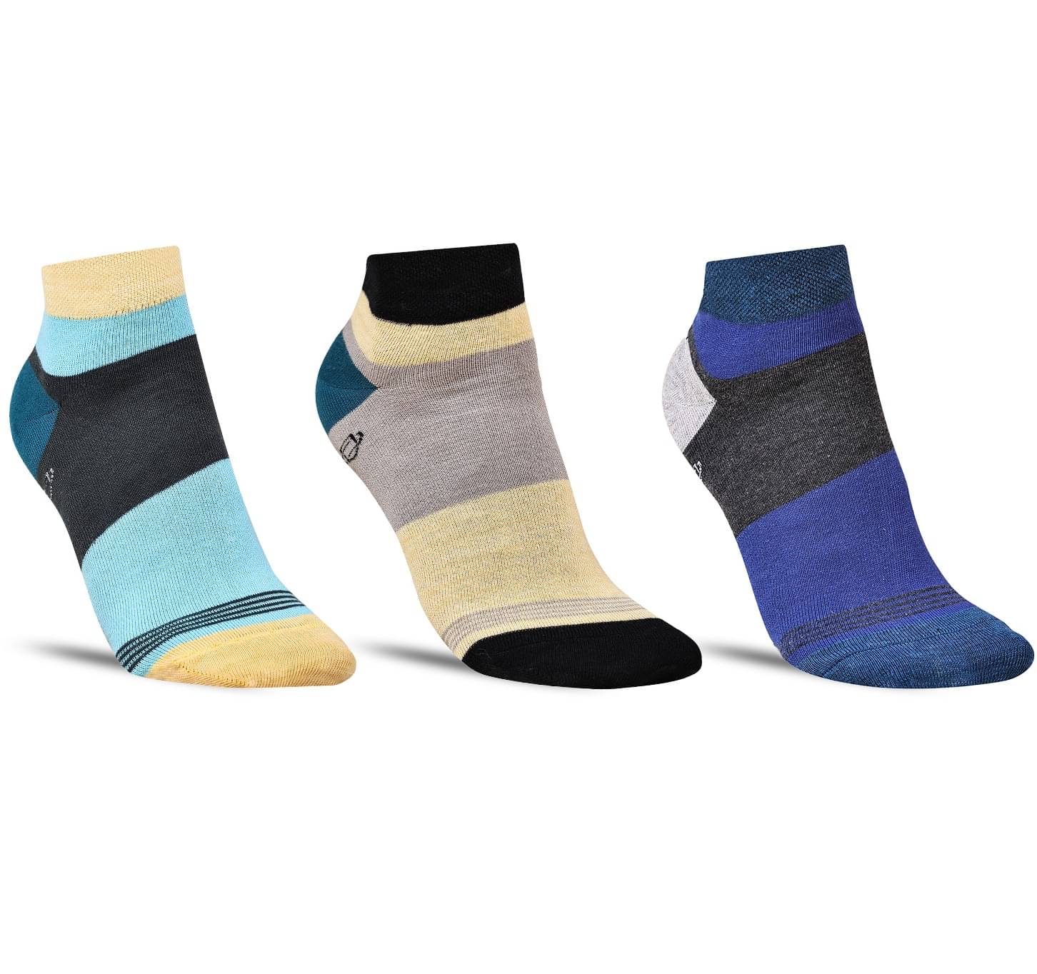     			Dollar Socks - Cotton Men's Colorblock Multicolor Ankle Length Socks ( Pack of 3 )