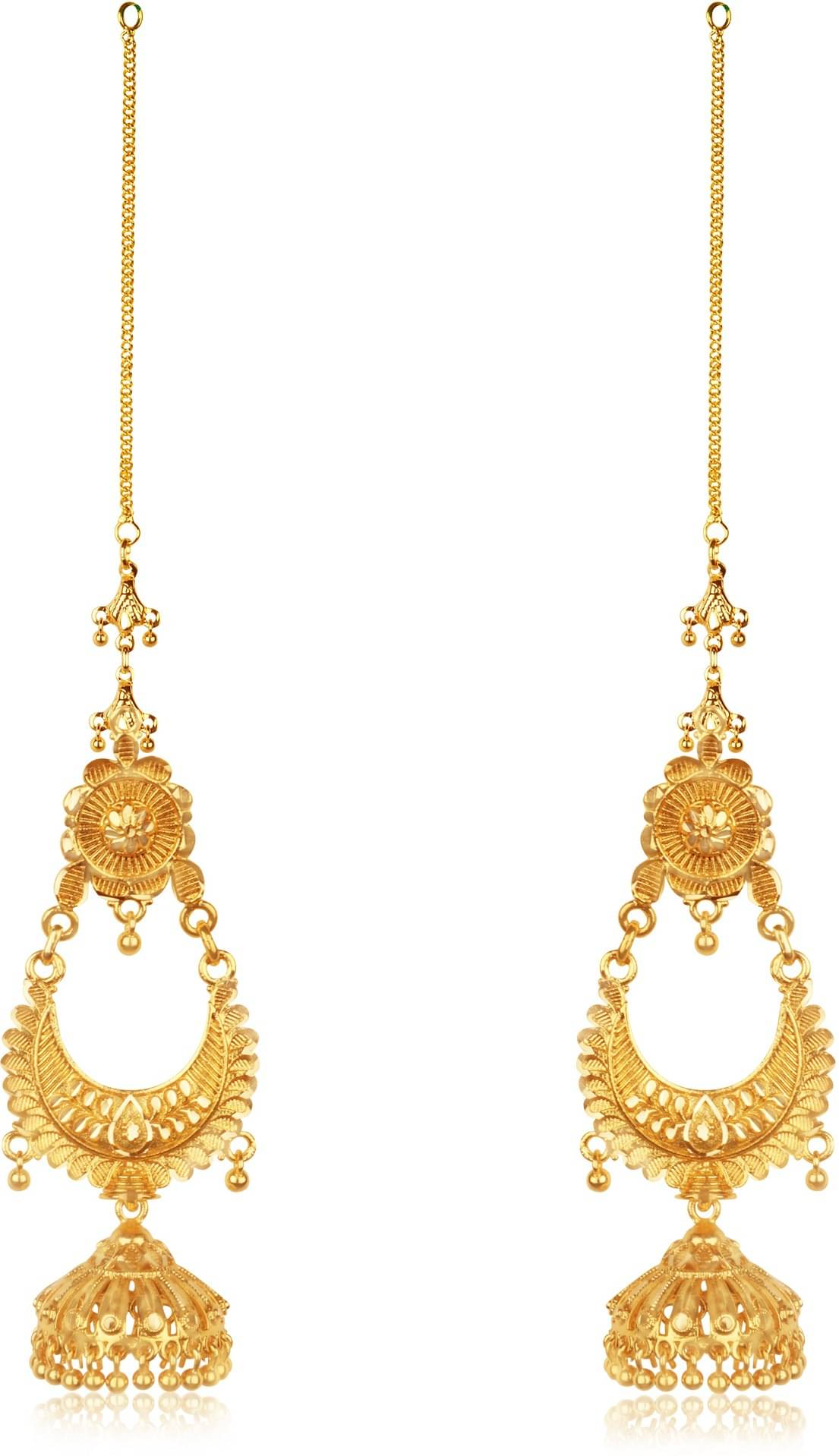     			HEER COLLECTION - Gold Ear Chain Earrings ( Pack of 1 )