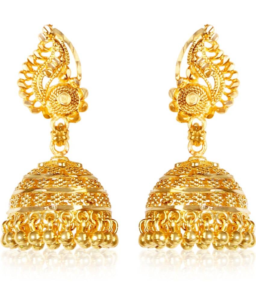 HEER COLLECTION - Gold Jhumki Earrings ( Pack of 1 ) - Earrings | Buy online on ZillyBuy