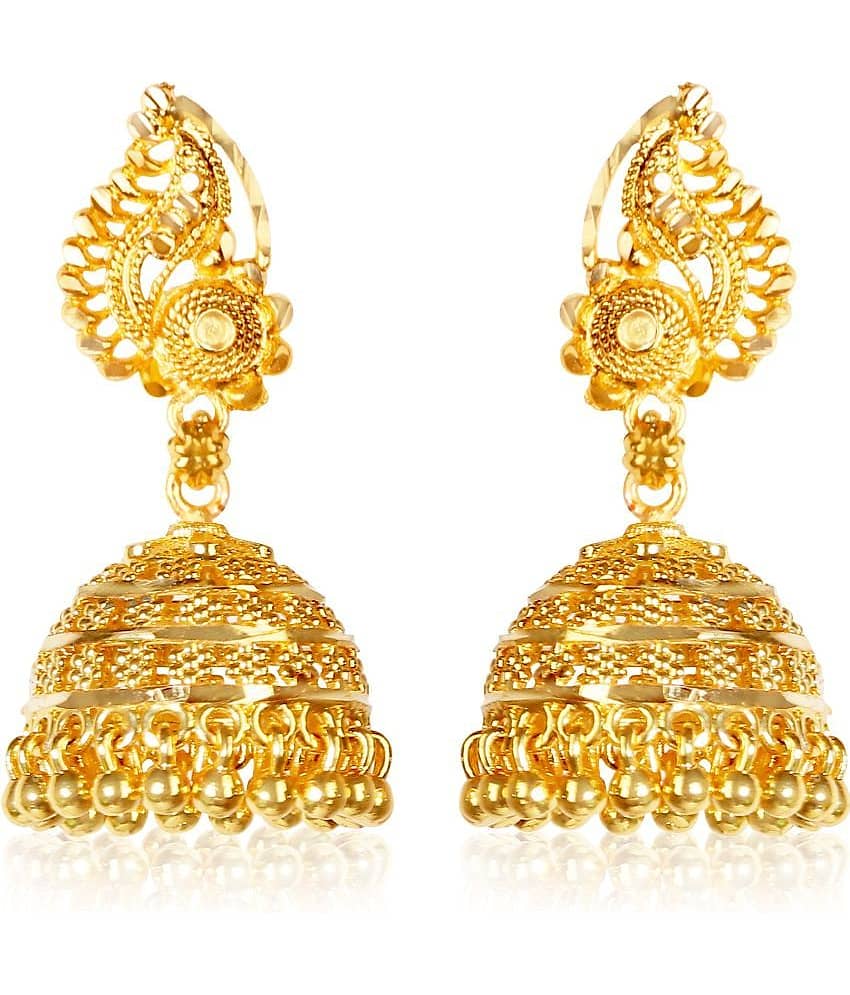 HEER COLLECTION - Gold Jhumki Earrings ( Pack of 1 ) - Earrings | Buy online on ZillyBuy
