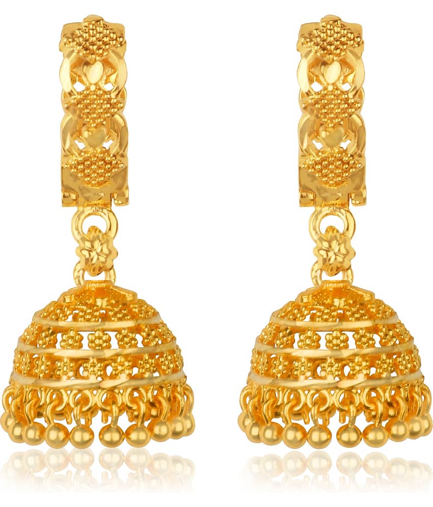 HEER COLLECTION - Gold Jhumki Earrings ( Pack of 1 ) - Earrings | Buy online on ZillyBuy