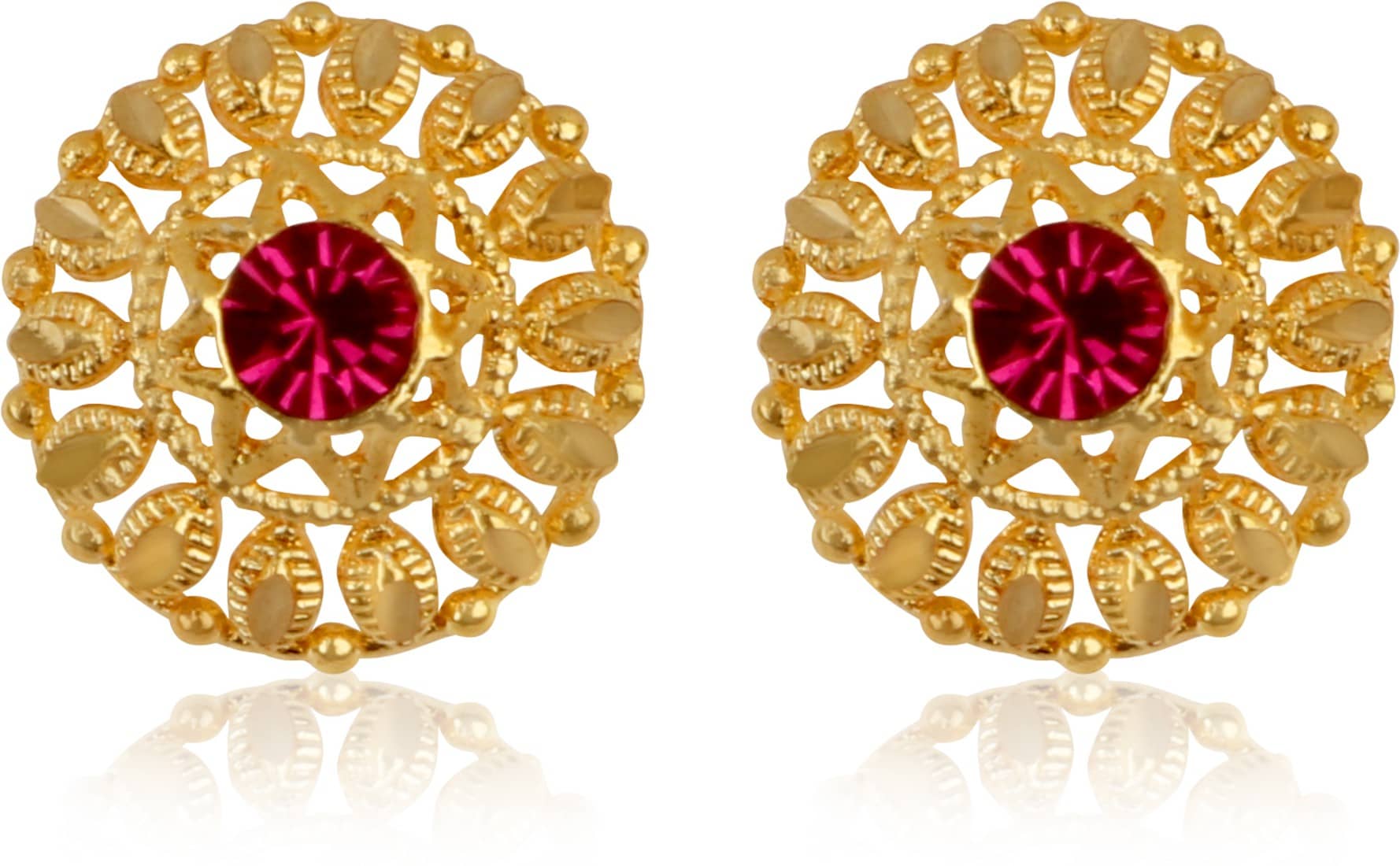 HEER COLLECTION - Gold Stud Earrings ( Pack of 1 ) - Earrings | Buy online on ZillyBuy