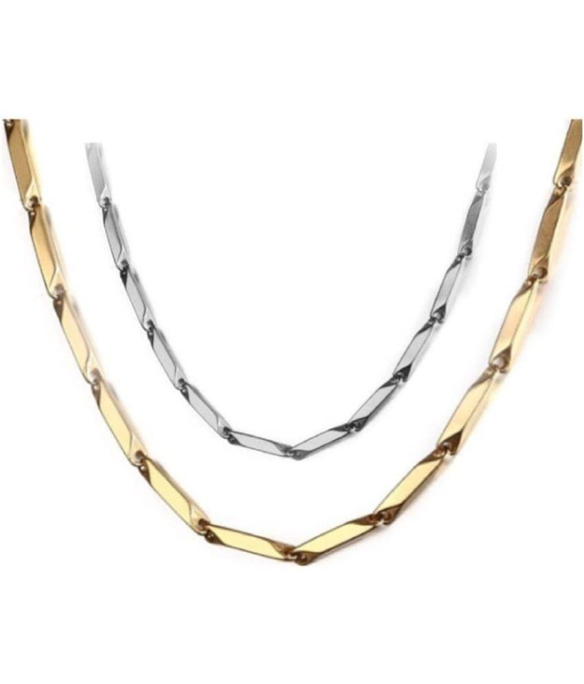 HEER COLLECTION Silver Plated Chain ( Set of 2 ) HEER COLLECTION Silver Plated Chain ( Set of 2 )