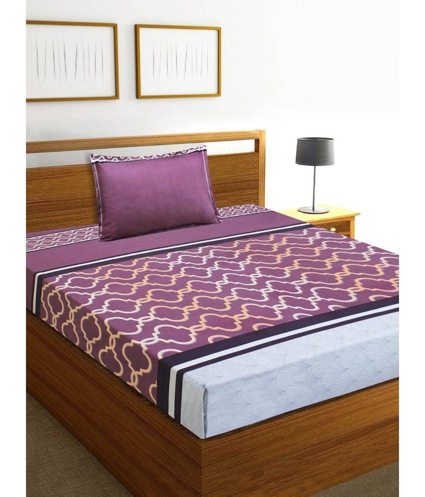 Home Candy Microfiber Abstract Single Bedsheet with 1 Pillow Cover - Mauve Home Candy Microfiber Abstract Single Bedsheet with 1 Pillow Cover - Mauve