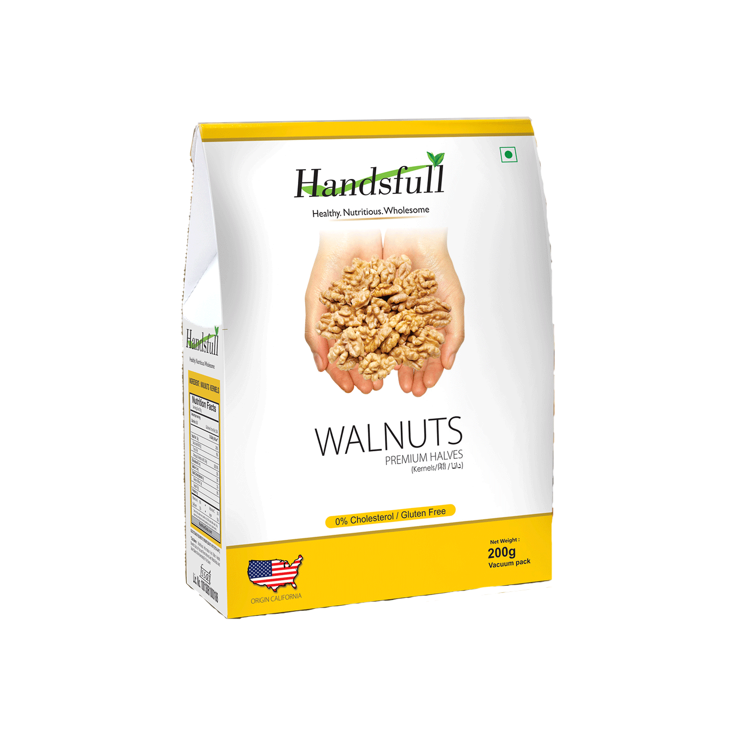     			Handsfull California Premium Halves Walnuts Kernels 200g | Walnuts Dry Fruits | Organic Walnuts | Kashmiri Walnuts Kernels for Snacking & Baking